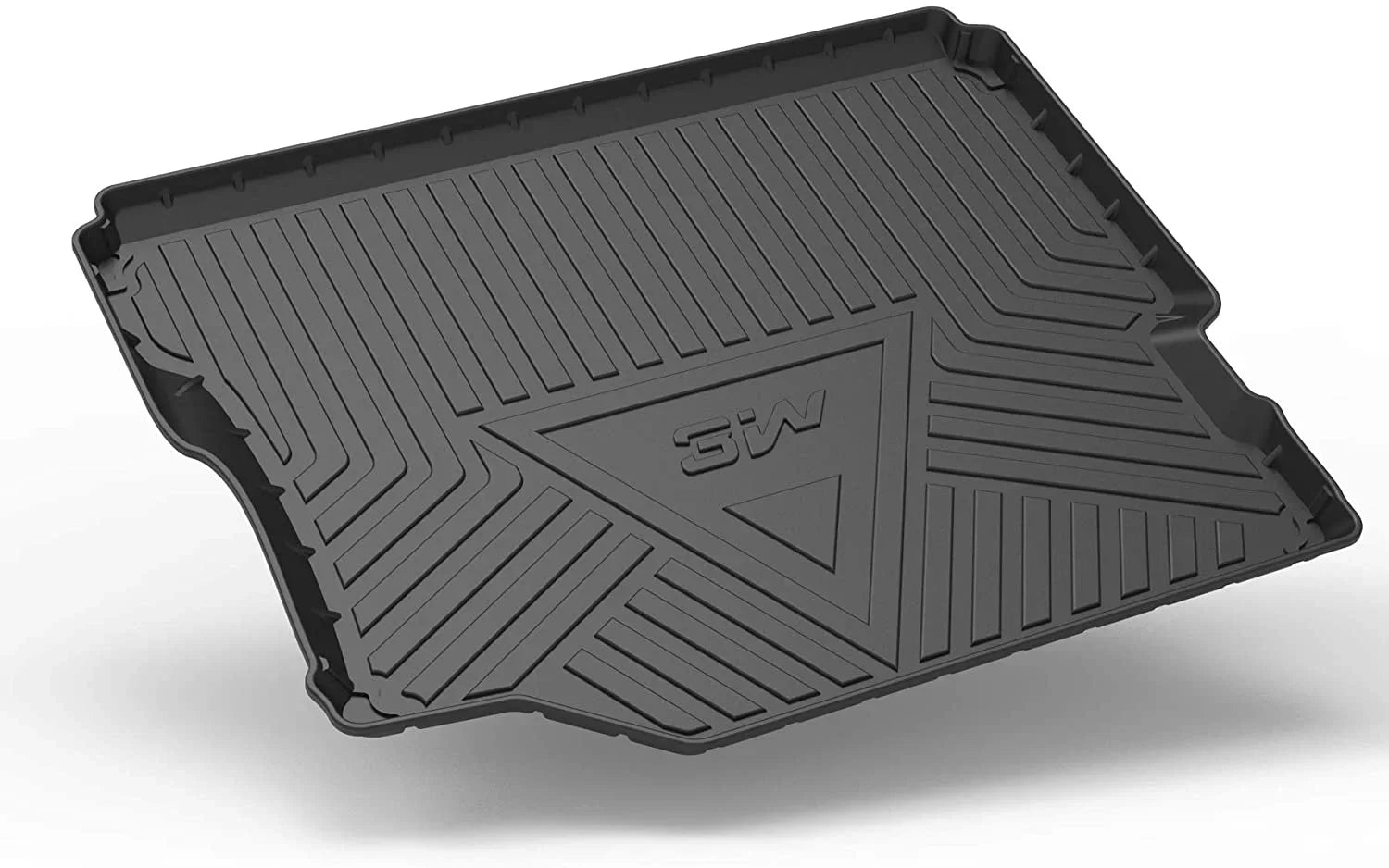 3W Cargo Liner for Jeep Wrangler JL 2018 2019 2020 2021 with subwoofer All Weather Trunk Mat for JL Unlimited 4-Door (Not for JK), Black