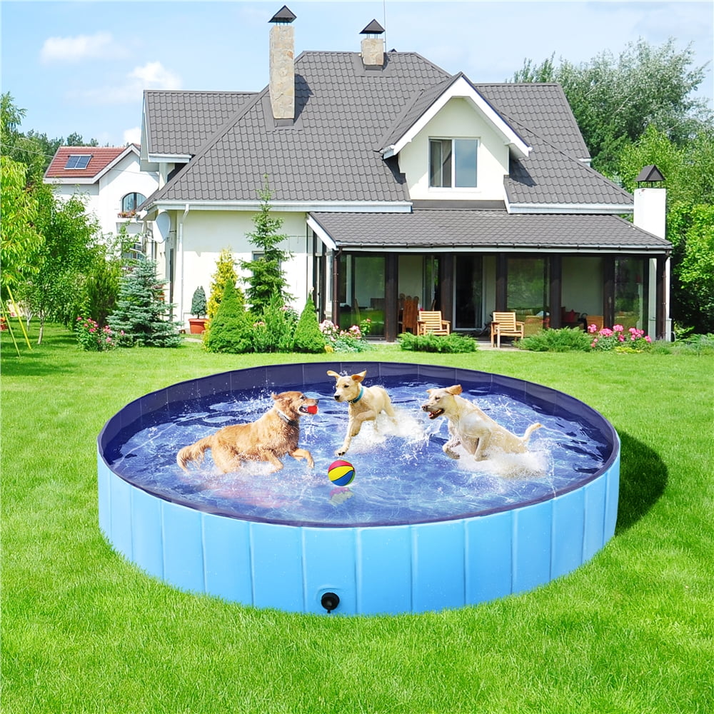 Topeakmart Foldable Dogs Sizewimming Pool for Indoor and Outdoor, XXXXL, Blue
