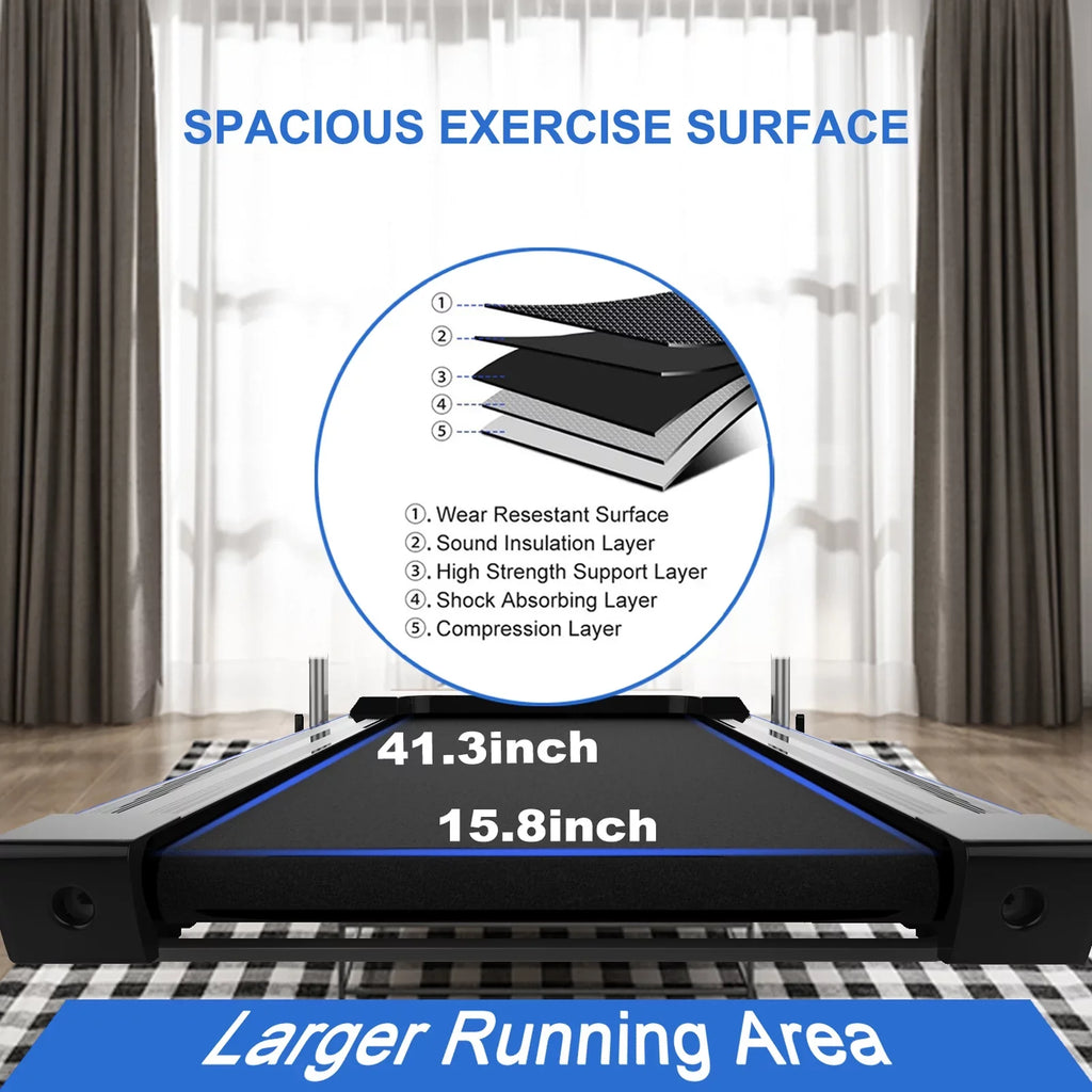 2 in 1 Under Desk Treadmill for Home; Installation-Free Foldable Treadmill Compact Electric Running Machine; Remote Control & LED Display Walking Running Jogging