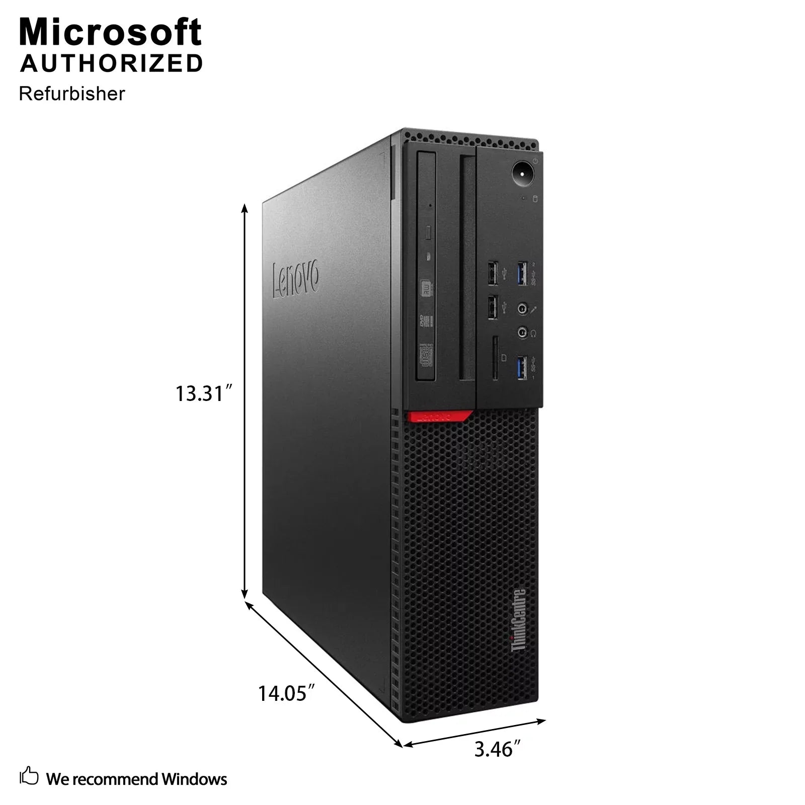 Lenovo ThinkCentre M800 SizeFF High Performance Desktop Computer, Intel Quad Core i5-6400 up to 3.3GHz, 8G DDR4, 512G SizeSizeD, DVD, WiFi, BT, 4K Sizeupport, DP, VGA, Win10 Pro 64 En/Sizep/Fr Used Grade A