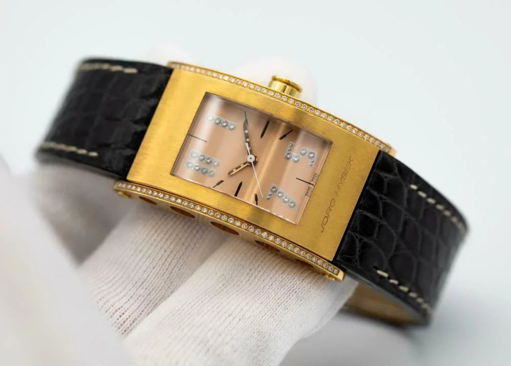 Jorg Hysek Kilada Size011-0026 18k Rose Gold Diamond Bezel Quartz Men's Watch