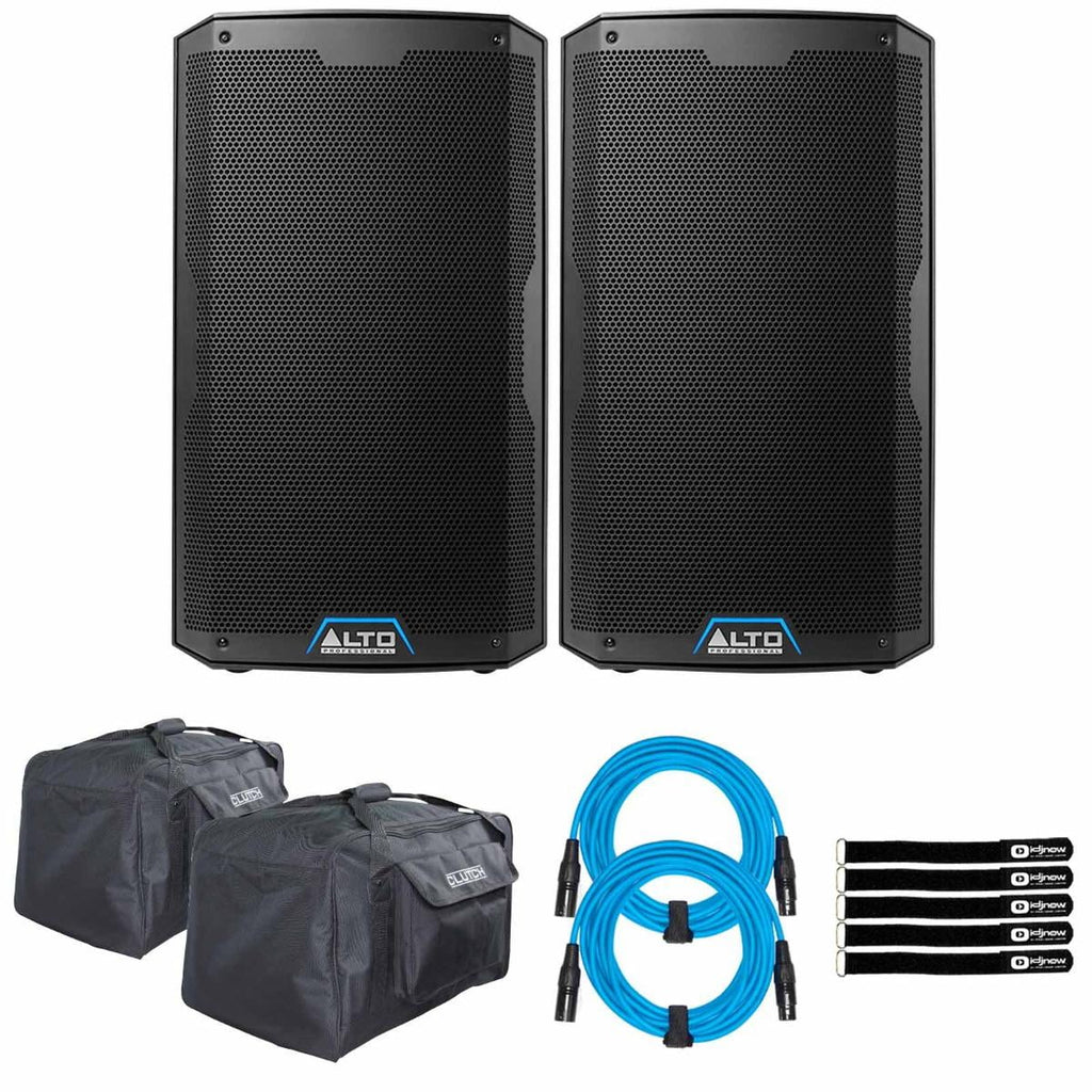 Alto Professional TSize412 2500W 12" 2-Way Powered Loudspeakers with Universal Carry Tote Bags Duo Package