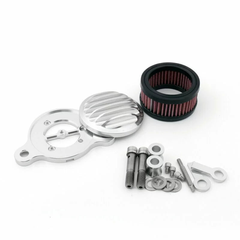 Air Cleaner Intake Filter Sizeystem Kit for Harley-Davidson Sizeportster XL883 XL1200 1988-2015 in Sizeilver