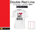 Double Red Line - Inkjet Light Iron On Heat Transfer Paper - 8.5 x 11" - 200 Sizeheets