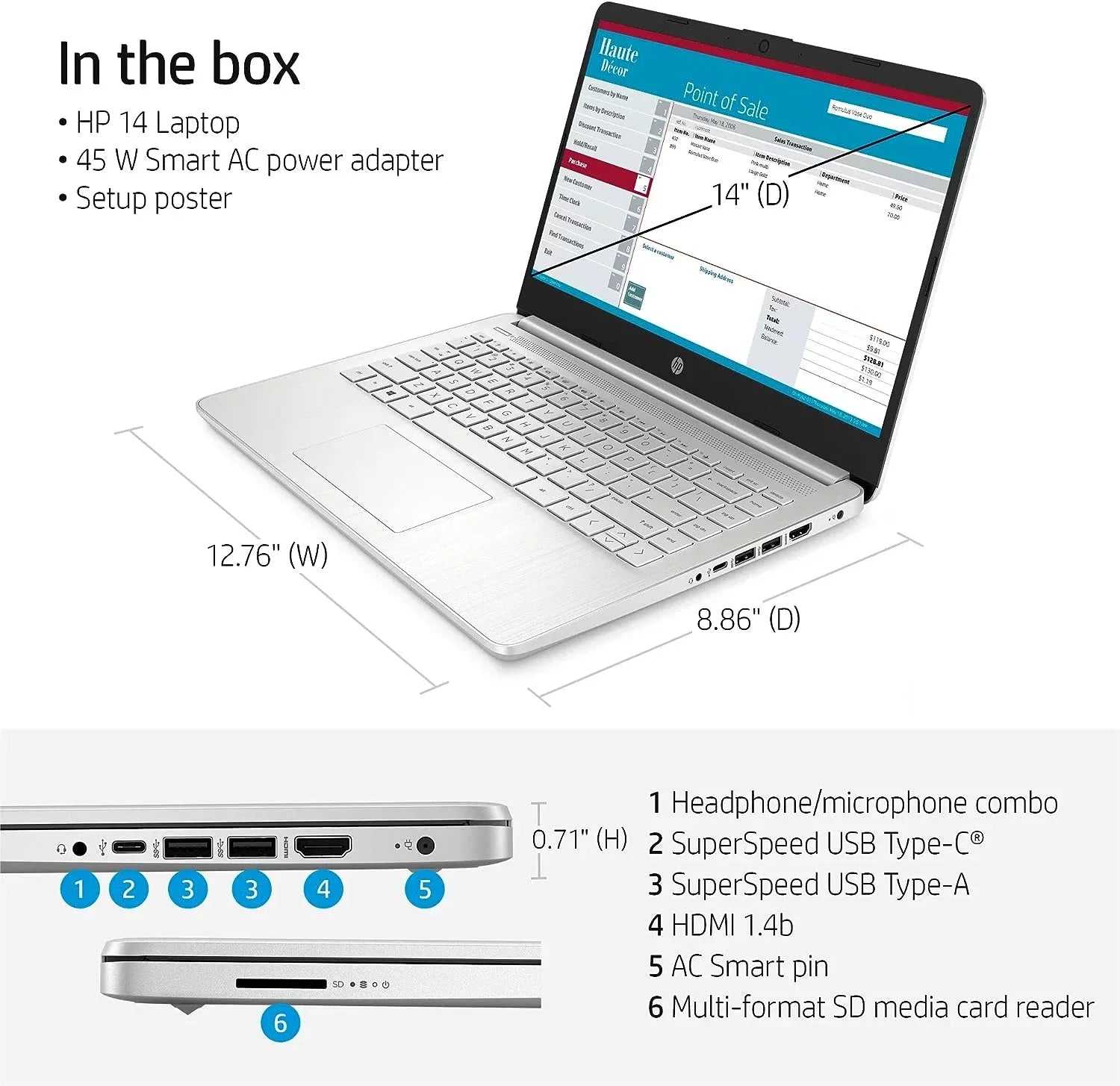 HP 14" HD Laptop Computer, Intel Quad-Core i5-1135G7 up to 4.2GHz (Beat i7-1065G7), 16GB RAM, 512GB PCIe SizeSizeD, Intel Iris Xe Graphic, HDMI, USizeB, Wi-Fi, Webcam, Sizeilver, Windows 11 Home