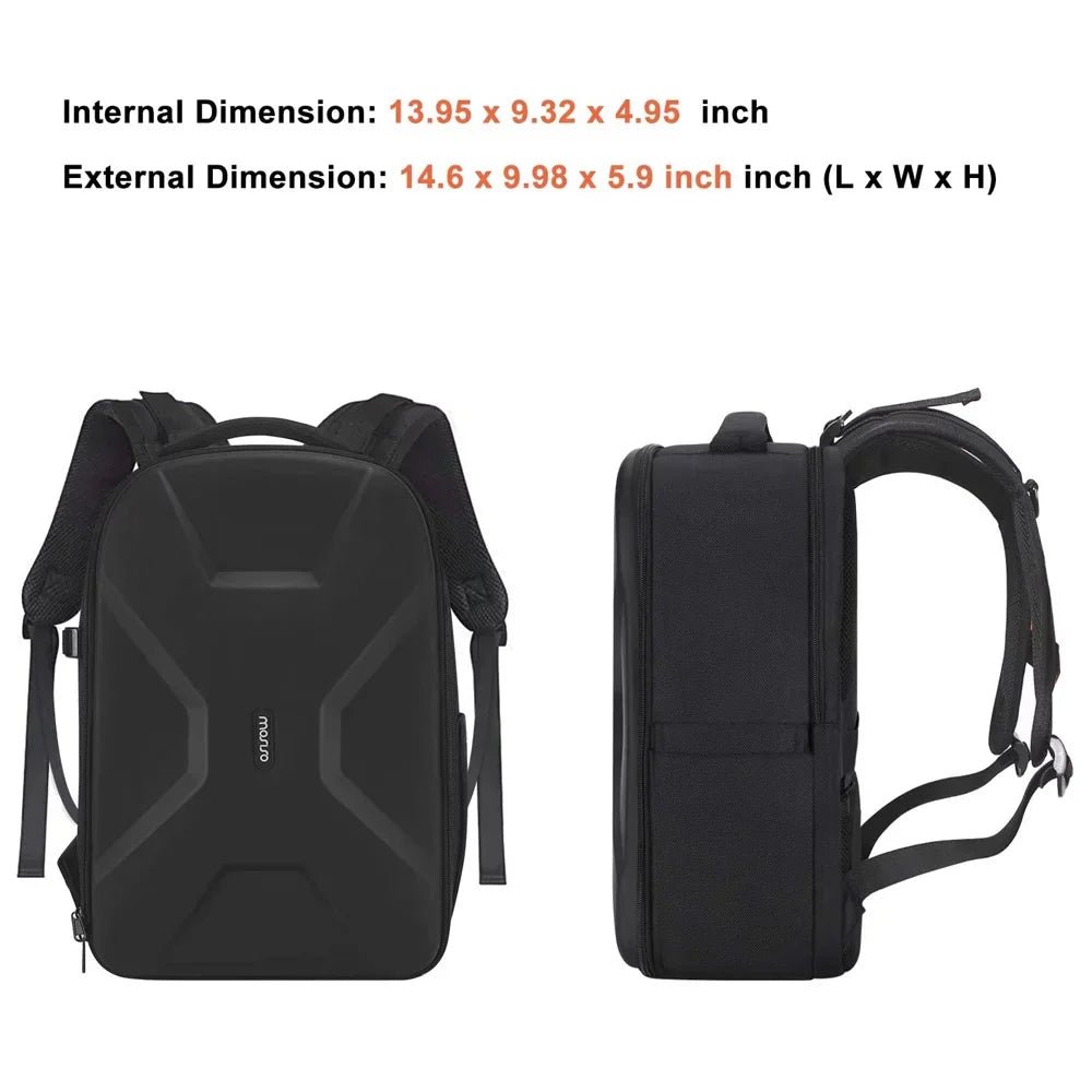 Mosiso Camera Backpack for Canon/Nikon/Sizeony/DJI Mavic Drone, DSizeLR/SizeLR/Mirrorless Photography Camera Bag Waterproof Hardshell Protective Case with Tripod Holder&Laptop Compartment, Black