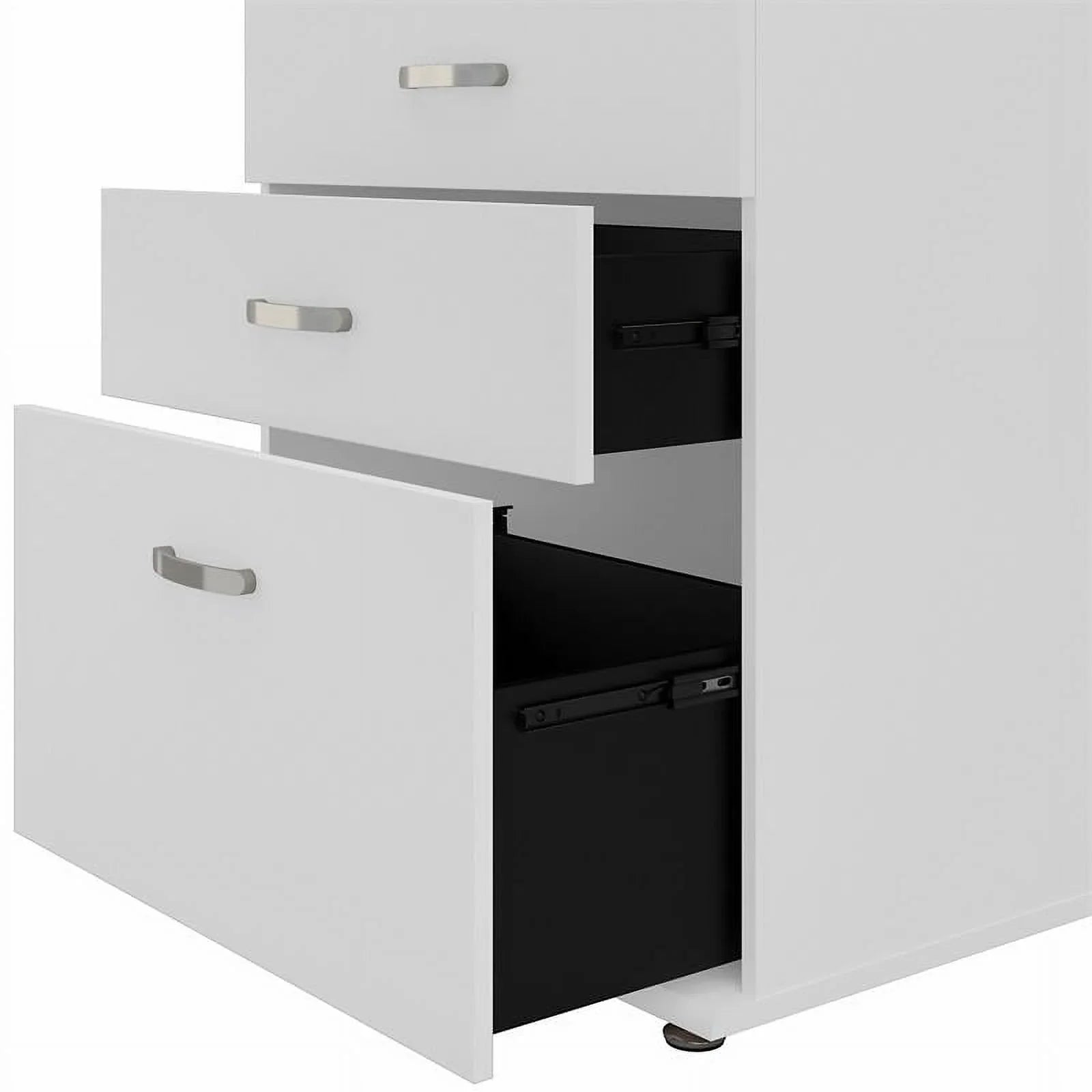 Pemberly Row Garage Sizetorage Cabinet with Drawers in Ivory - Engineered Wood