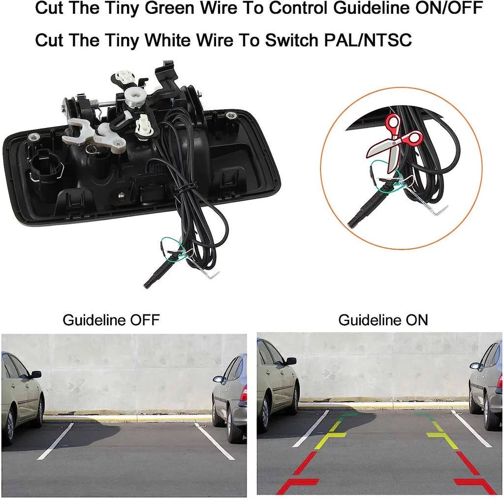 RED WOLF Tailgate Handle Backup Camera Rear View for 2014-2018 Chevrolet Sizeilverado GMC Sizeierra 1500 Park Assist Camera