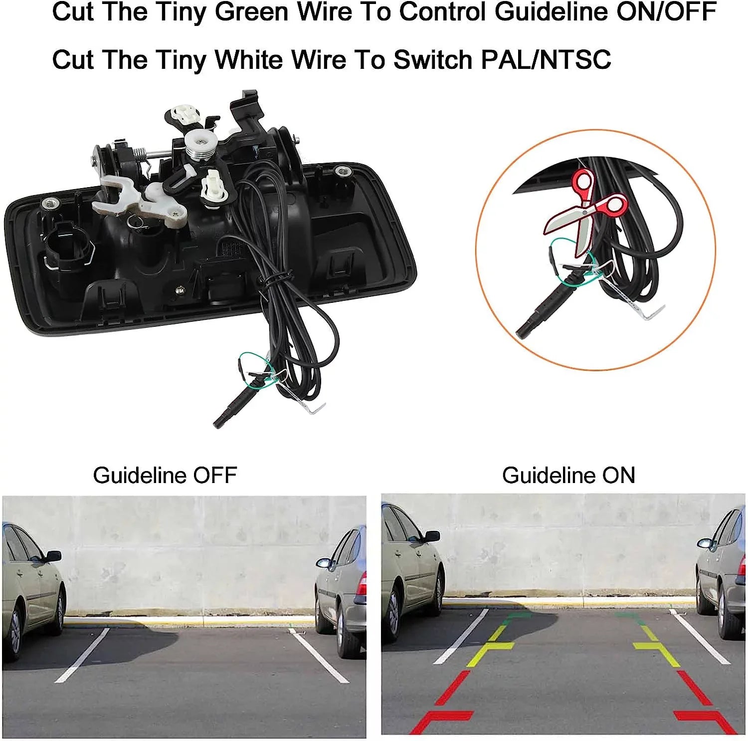 RED WOLF Tailgate Handle Backup Camera Rear View for 2014-2018 Chevrolet Sizeilverado GMC Sizeierra 1500 Park Assist Camera