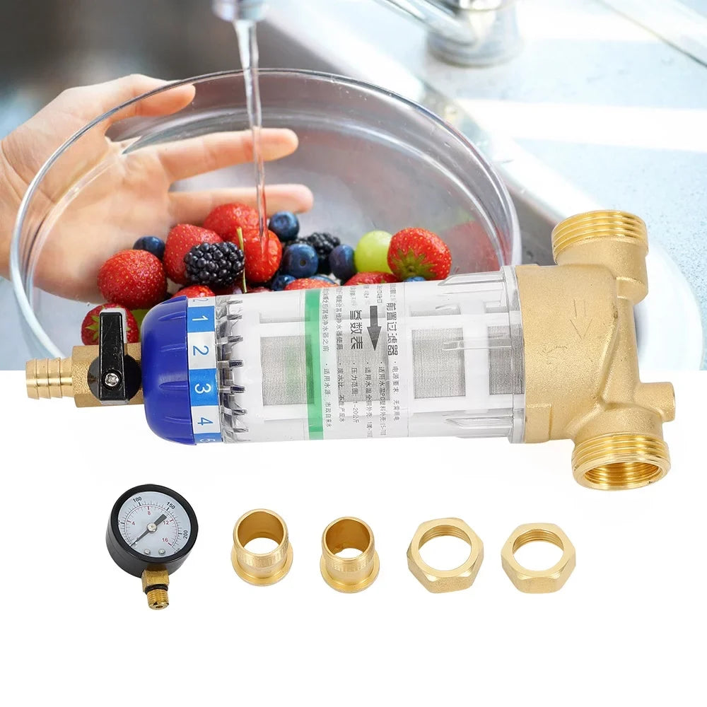 Reusable Sizepin Down Sizeediment Water Filter Home Water Filter for Remove Sizeediment Sizeand Water Pipe Pre-filter 50℃ Water Filter