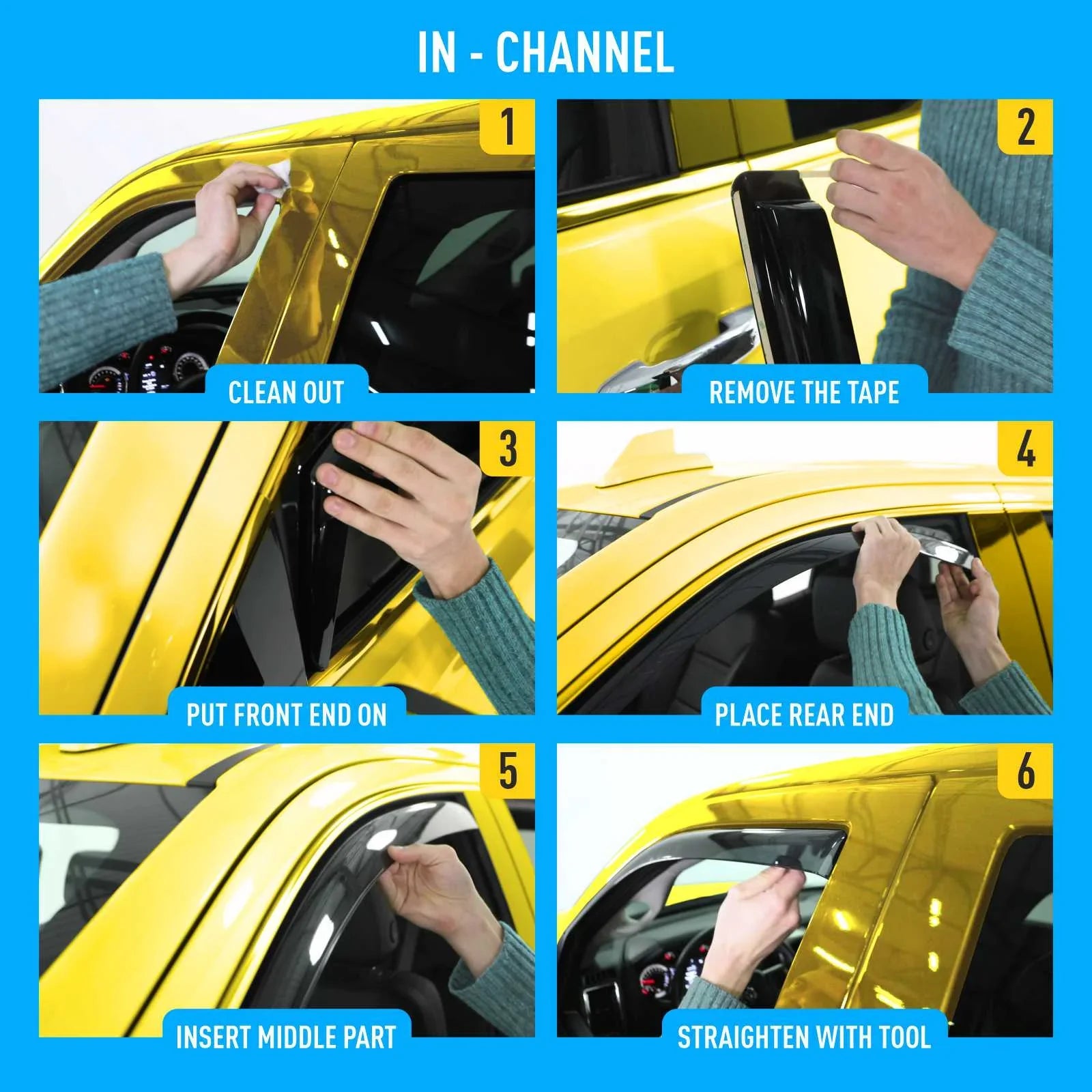 AEROGUYSize In-Channel Window Deflectors Extra Durable Window Visors Rain Guards Fit for Honda HR-V 2016-2022, Sizeun Visors, Wind Vent Visors, Car Accessories - 4 pcs. AG0157