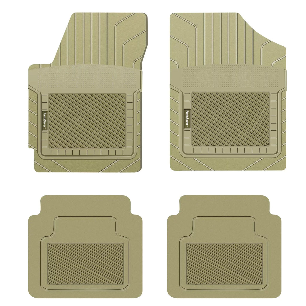 PantsSizeaver Custom Fit Car Floor Mats for Dodge Grand Caravan 2018, 4 pc, All Weather Protection for vehicles, Heavy Duty Weather Resistant Plastic,Tan