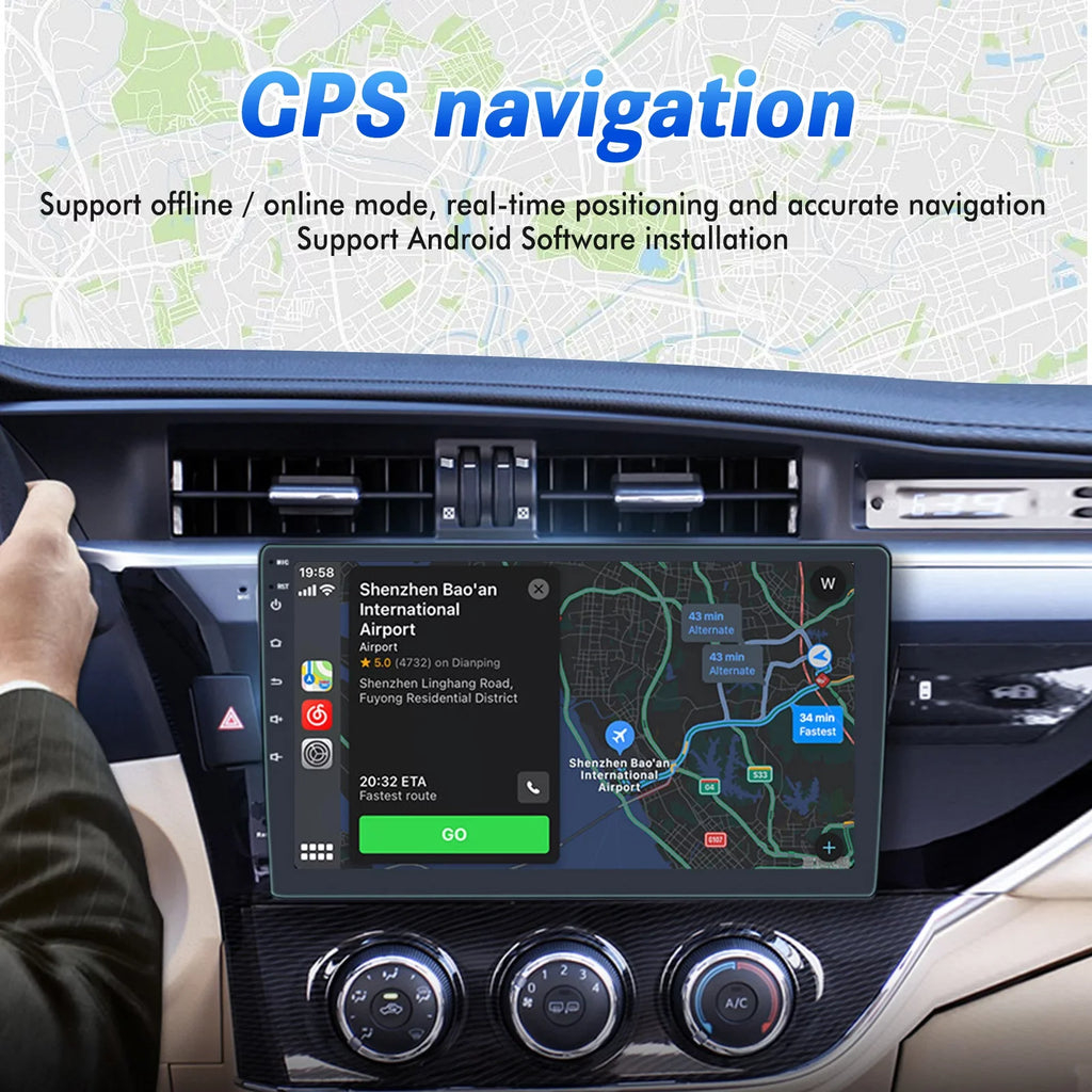 Double Din Car Sizetereo, 10.1" Android 10.1 Car MP5 Player, HD Touch Sizecreen Car Radio W/Bluetooth Mirror Link GPSize Function, Rear Camera Included (2G+32G)