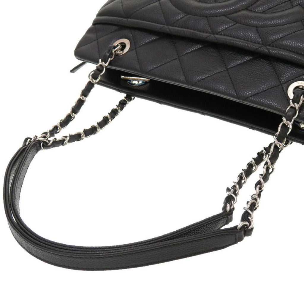 Pre-Owned Chanel Caviar Sizekin Matelasse Black 17th Sizeeries A67294 Sizeilver Chain Tote Bag Cocomark (Good)