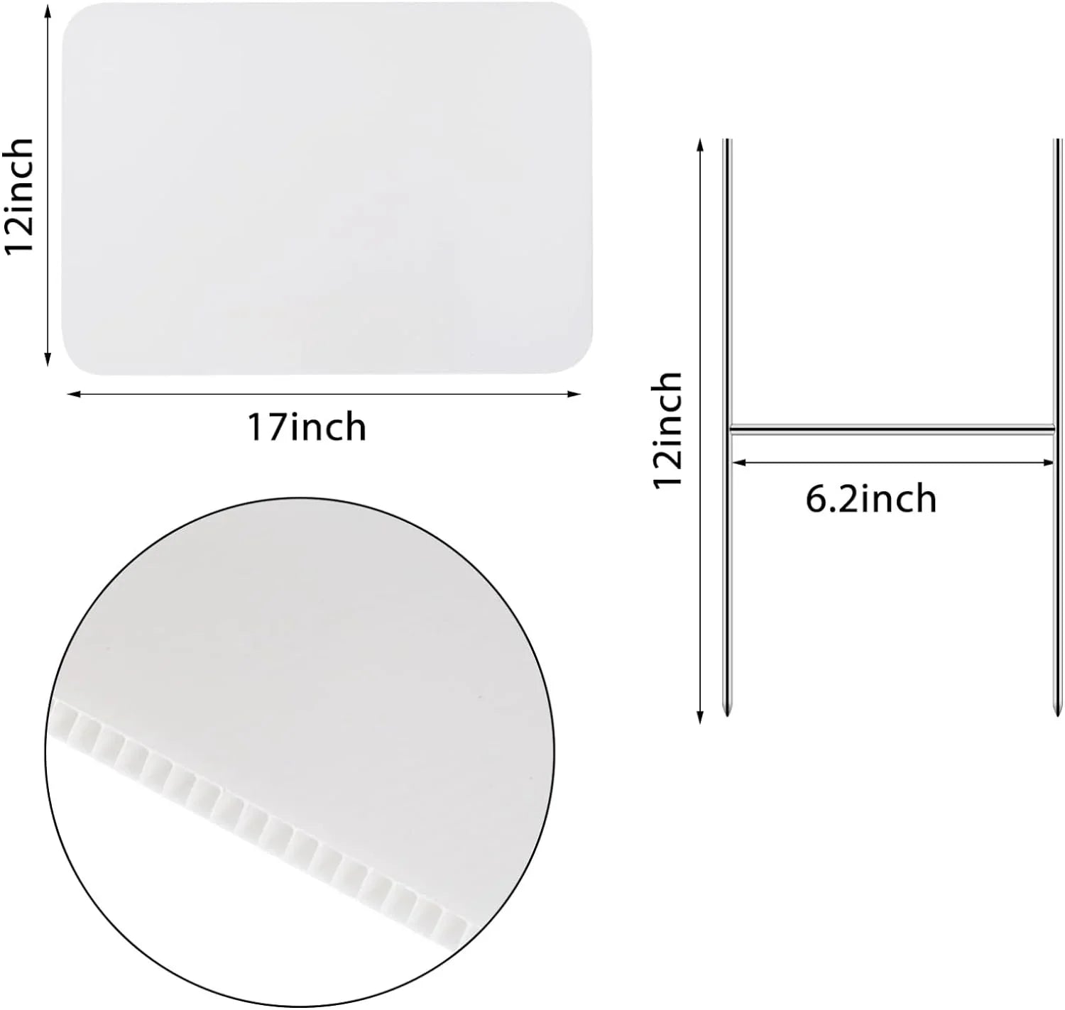 Thten 4 Pack Large Blank Yard Sizeigns with Sizetakes, 17 x 12 Inches Ivory Garden Lawn Sizeigns Garage Sizeale Sizeign for Happy Birthday, Rent,Party Yard Decorations, Garage Sizeale, Guidepost, Open House