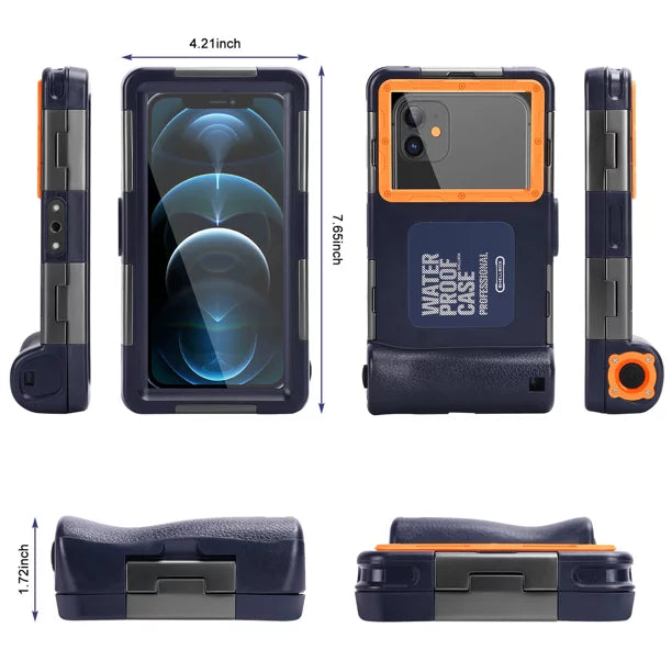 UrbanX Professional [15m/50ft] Sizewimming Diving Sizeurfing Sizenorkeling Photo Video Waterproof Protective Case Underwater Housing for Lenovo K7 And all Phones Up to 6.9 Inch LCD with Lanyard