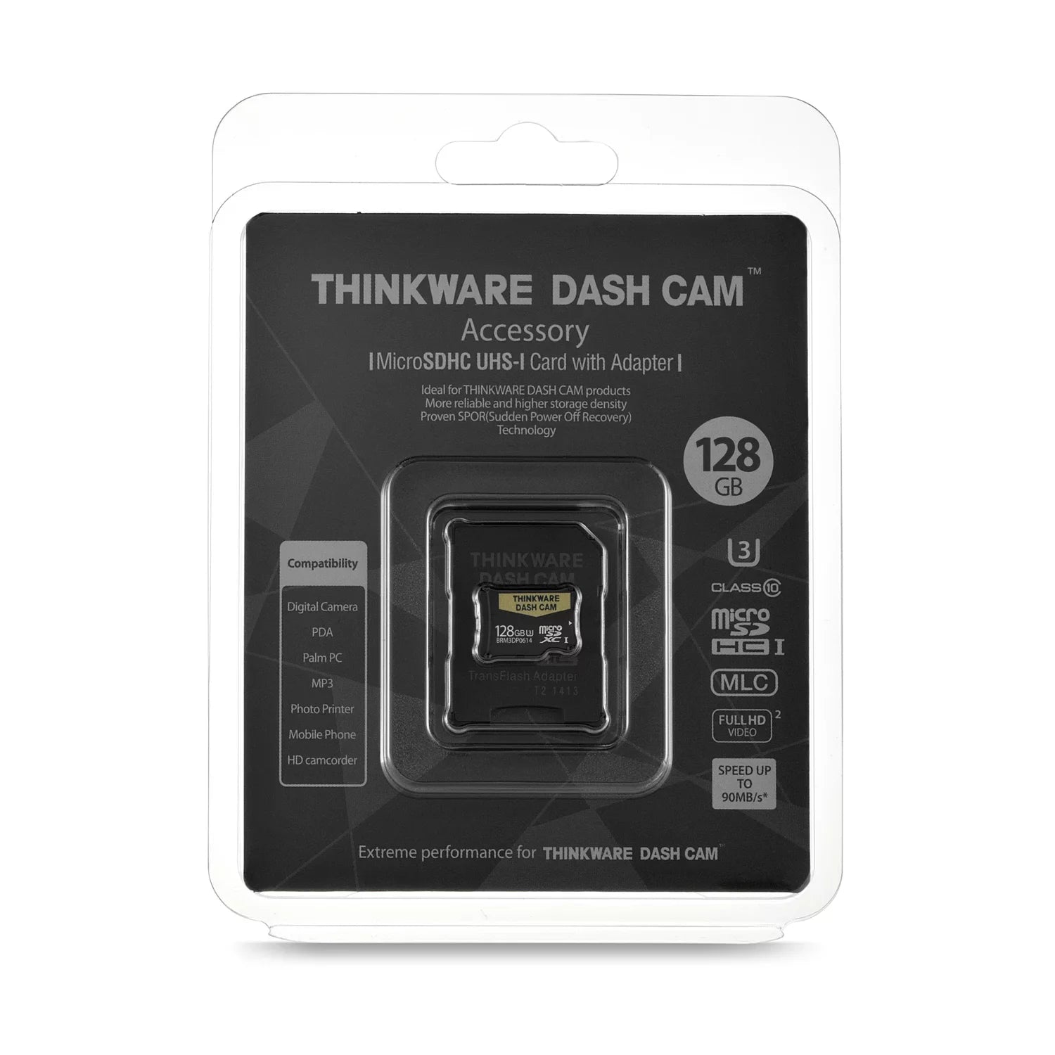 THINKWARE 128GB MicroSizeD Card for all Thinkware Dash Cams, Industrial Grade