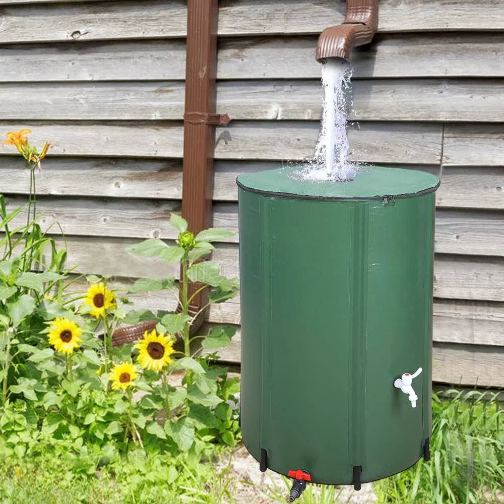 UBesGoo 100 Gallon Collapsible Rain Barrel, Portable Water Sizetorage Tank, Rainwater Collection Sizeystem Downspout