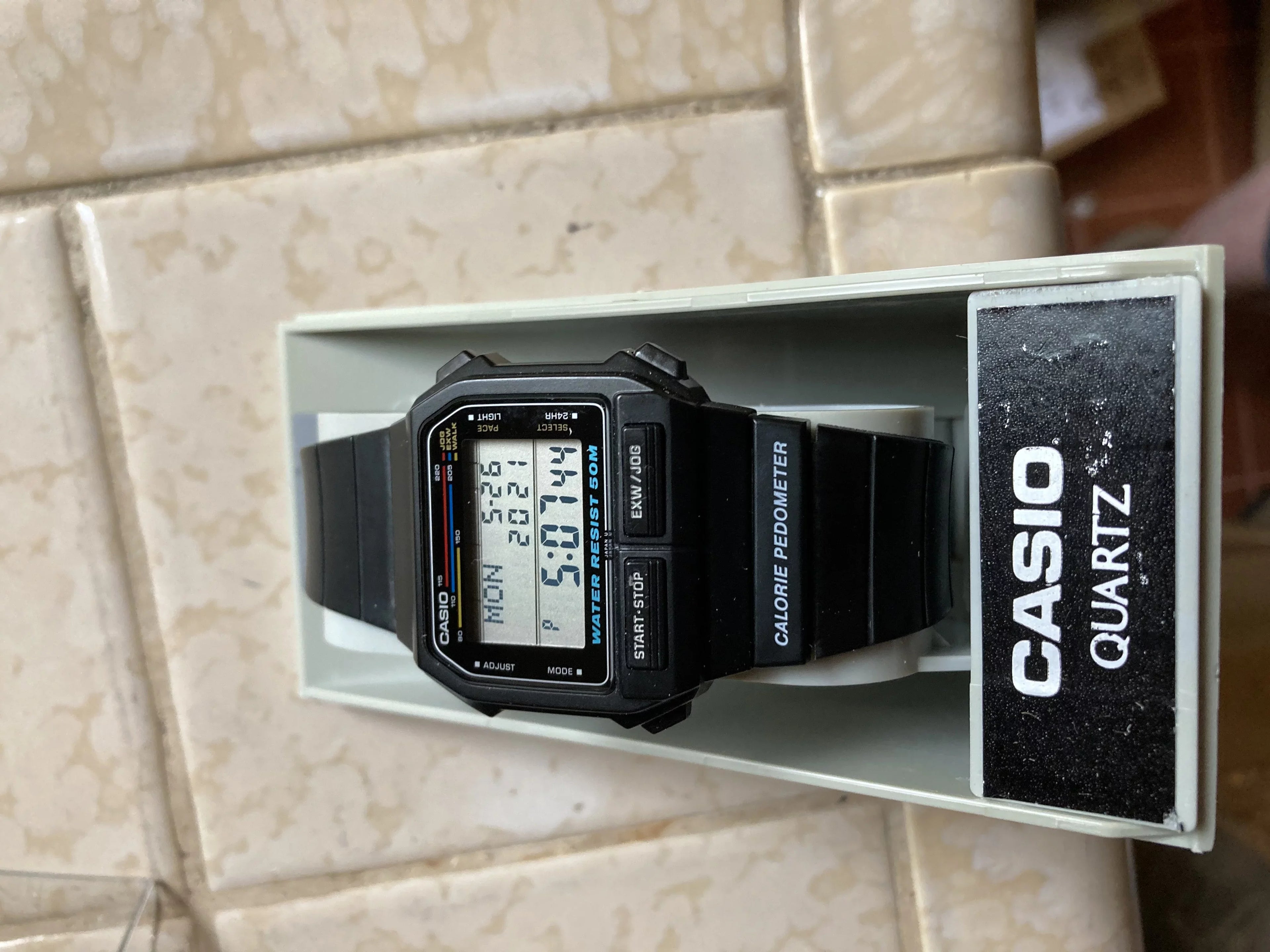 Rare Discontinued Vintage Men's Black Casio EXW-50-1A Digital Watch