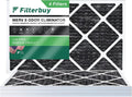Filterbuy 17x25x1 MERV 8 Odor Eliminator Pleated HVAC AC Furnace Air Filters with Activated Carbon (4-Pack)