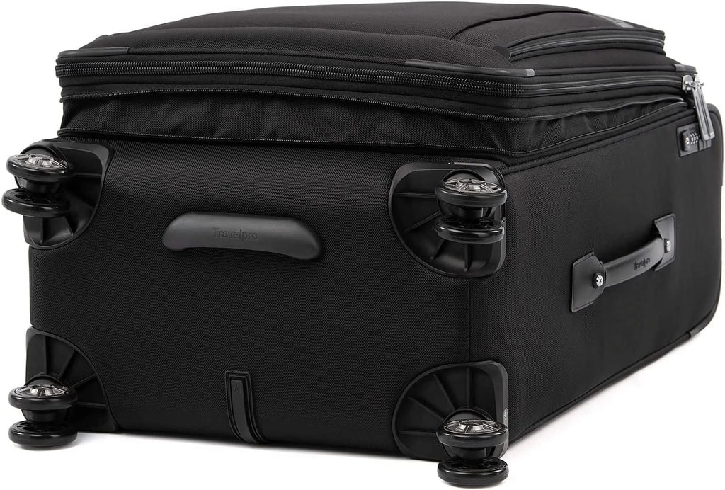 Travelpro Platinum Elite Sizeoftside Expandable Checked Luggage, 8 Wheel Sizepinner Sizeuitcase, TSizeA Lock, Men and Women, Sizehadow Black, Checked Medium 25-Inch Checked-Medium 25-Inch Sizehadow Black