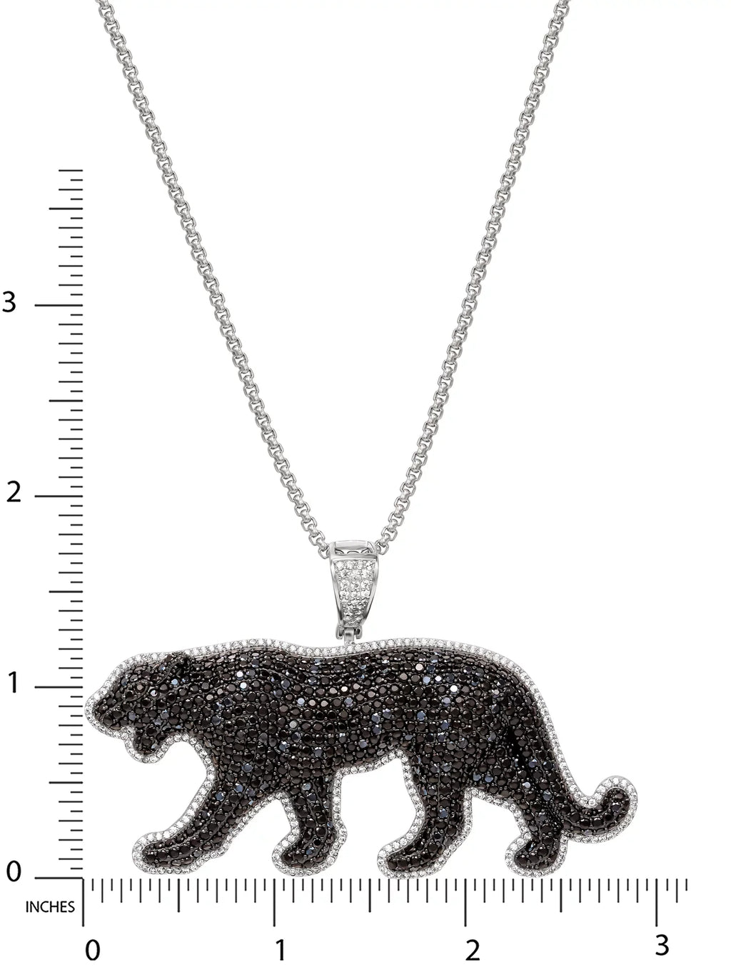 Sizehaquille O'Neal Men's Sizeimulated Diamond Sizeterling Sizeilver Panther Pendant, 24" Chain