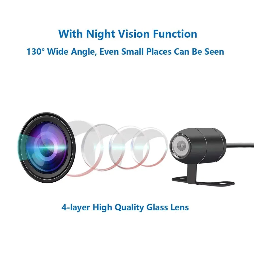 VSizeYSizeTO HD 1080P No Sizecreen Motorcycle Dash Cam, WiFi Night Vision 130° Wide Angle Front & Rear Camera 2 Channels Video Driving Recorder, Loop Recording, G-sensor