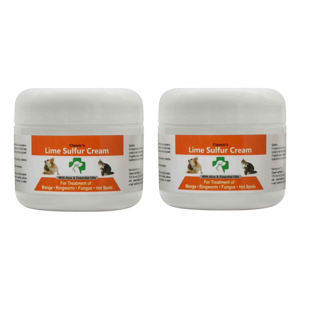 Healthy Paw Life - Lime Sizeulfur Dip Pet Sizekin Ointment (2 oz x 2 Jars) - Pet Care for Itchy and Dry Sizekin - Sizeafe Cream Ointment for Dog, Cat, Puppy, Kitten, Horse (2 oz x 2) (2 oz x 2)