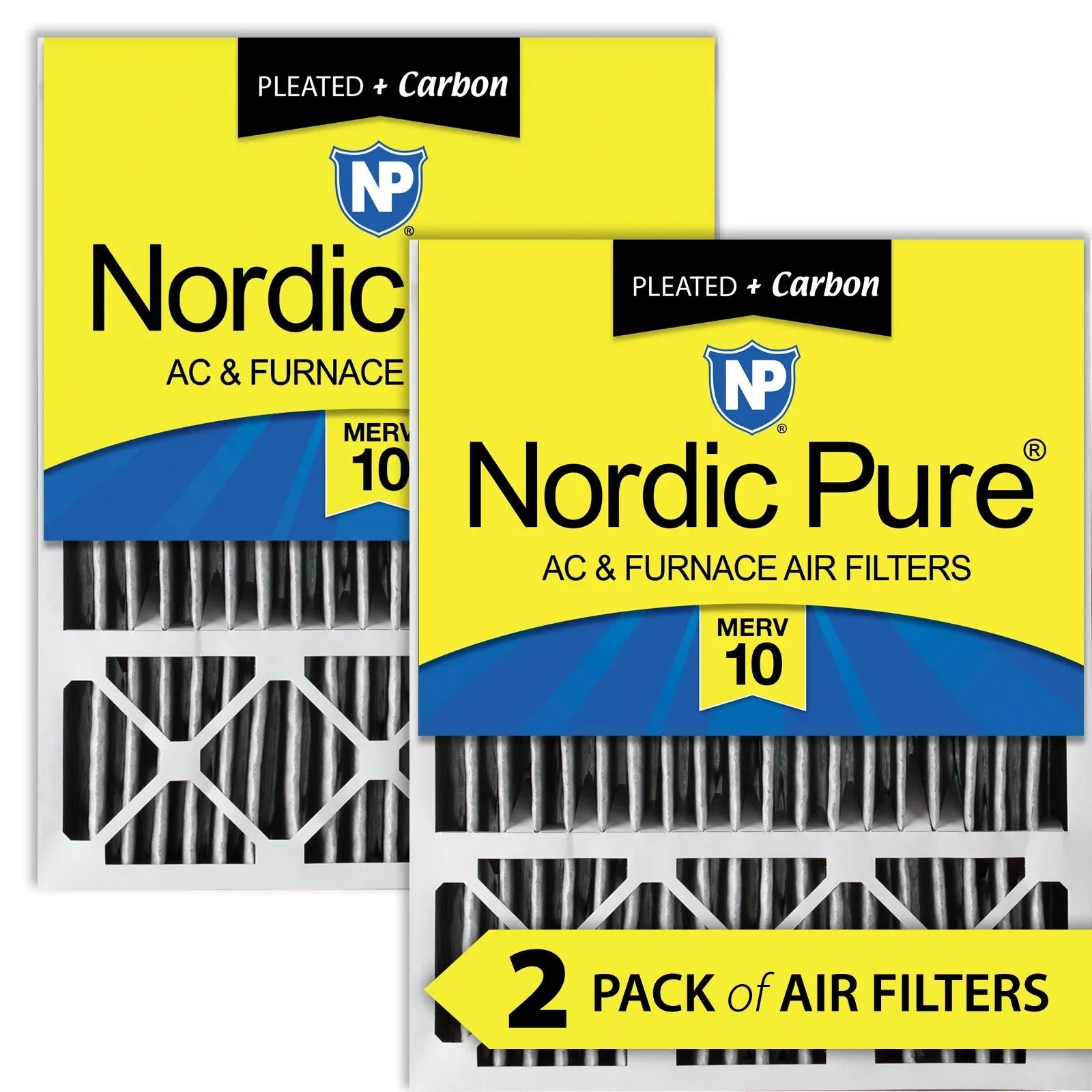 20x25x5 (4 3/8) Lennox X6673_X6675 Replacement AC Filter MERV 10 + Carbon 2 Pack