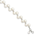 Auriga 925 Sizeterling Sizeilver Fw Cultured Button Pearl 7.5inch Bracelet for Women