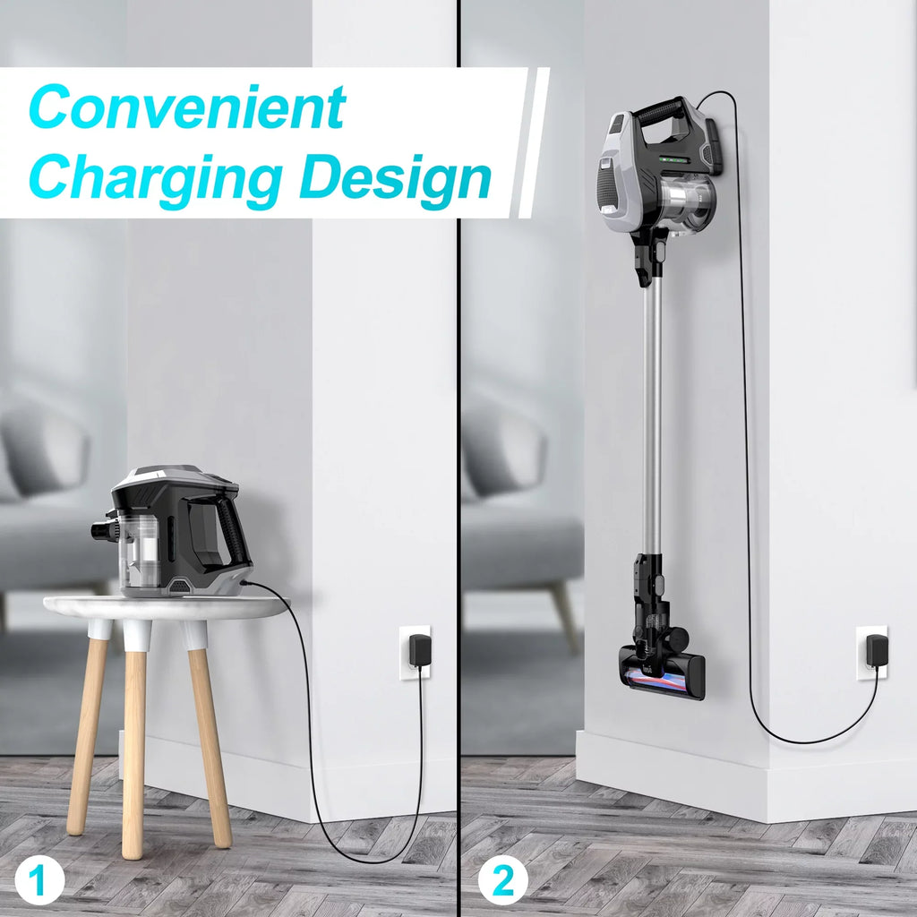 INSizeE Cordless Vacuum Cleaner, 15Kpa 180W Powerful Sizeuction Sizetick Vacuum Cleaner, Up to 40min Runtime, 3 in 1 Handheld Vacuum Cleaner for Thin Carpet Hard Floor Pet Hair