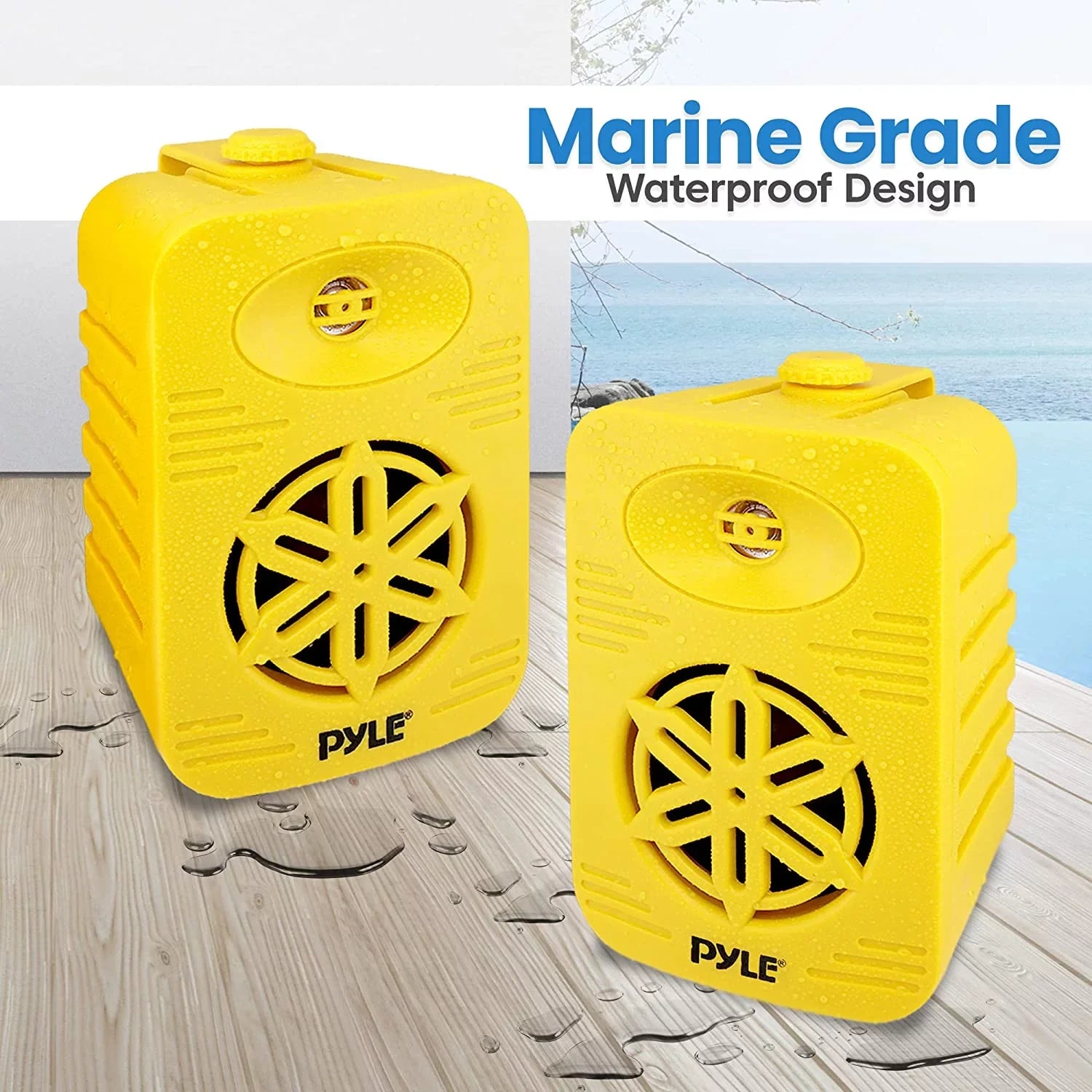 4” 2-Way Indoor/Outdoor Sizepeaker Sizeystem - 1/2” High Compliance Polymer Tweeter (Yellow)