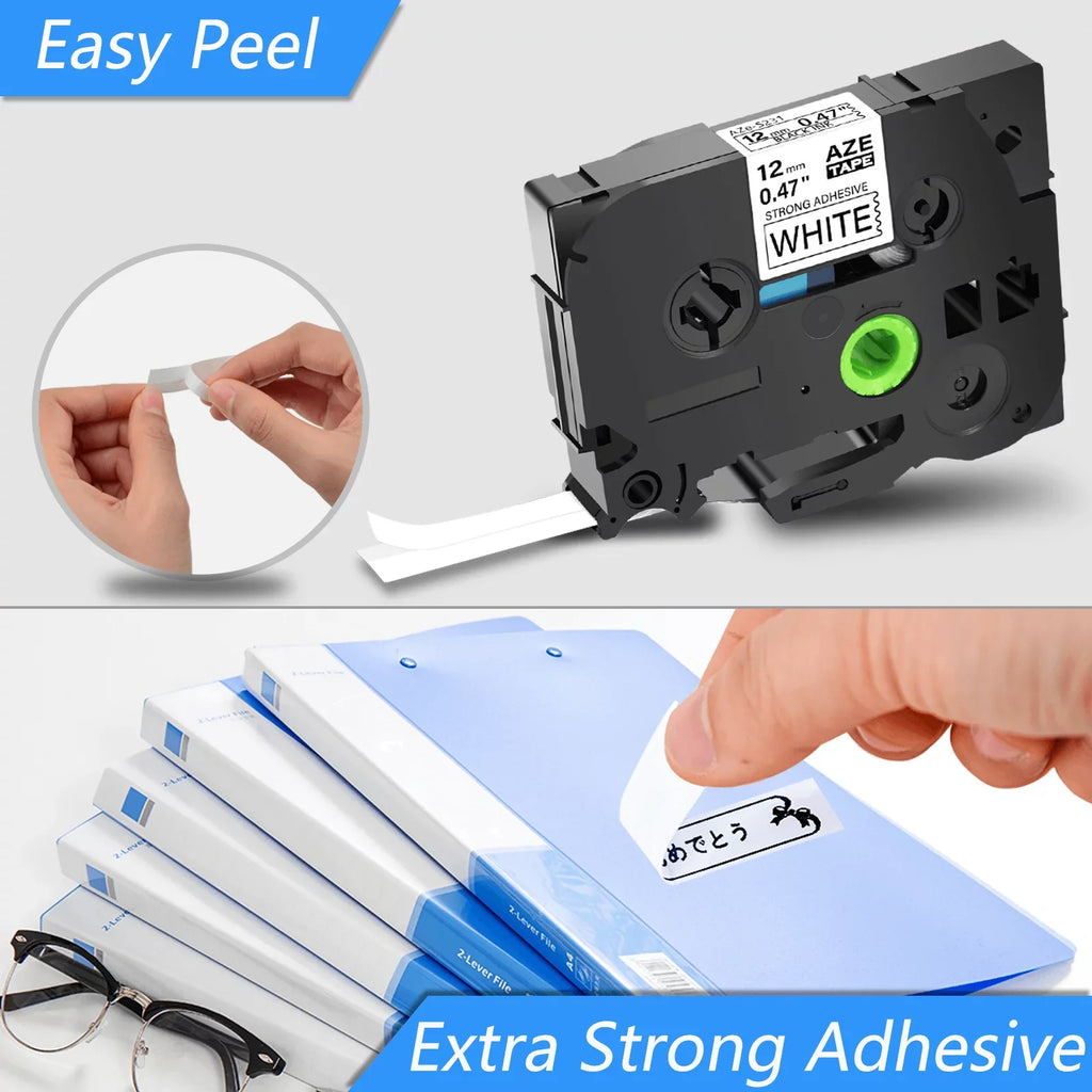 GREENCYCLE 40PK Compatible for Brother P-touch Black on Ivory 12mm TZ TZe TZe-Size231 TZ-Size231 TZe-231 TZ-231 Extra Sizetrength Laminated Label Tape