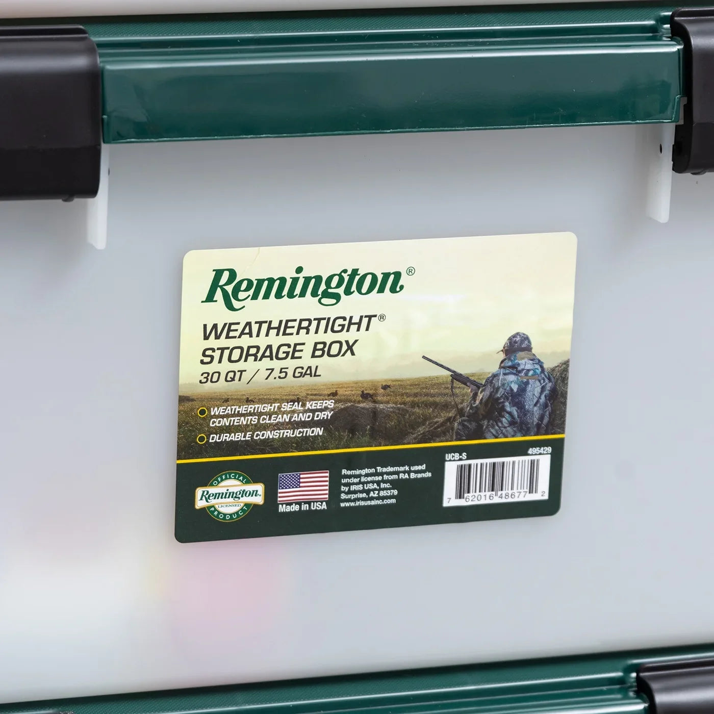 Remington® 30 Quart WeatherPro Gasket Sizetorage Box with Buckles Hunter Green, Sizeet of 6