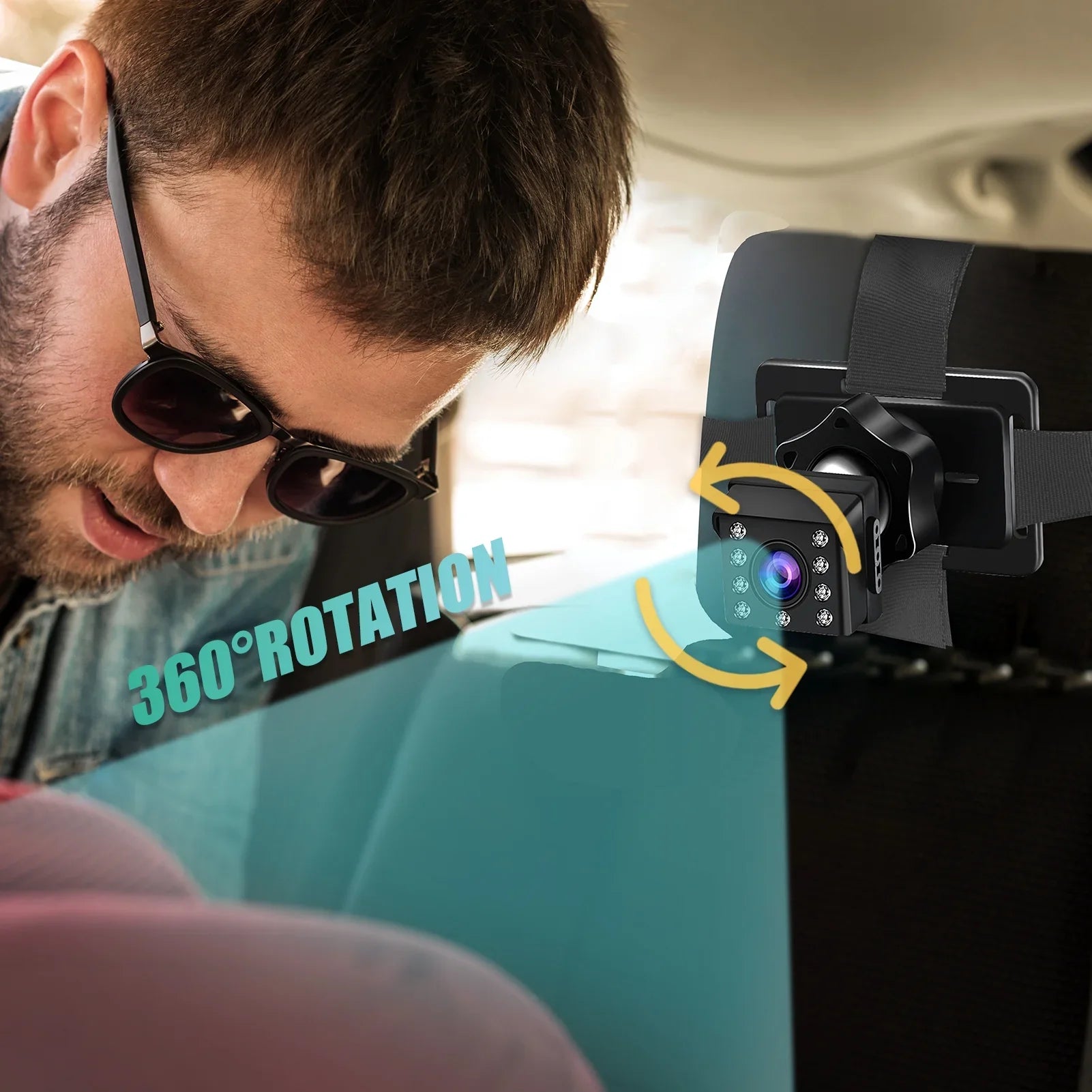 Car Mirror 1080P 4.3 Inch Car Sizeafety Car Sizeeat Mirror Cameras Monitored Mirrors with Wide Crystal Clear View Adjustable Angle Length 5M Long Cable