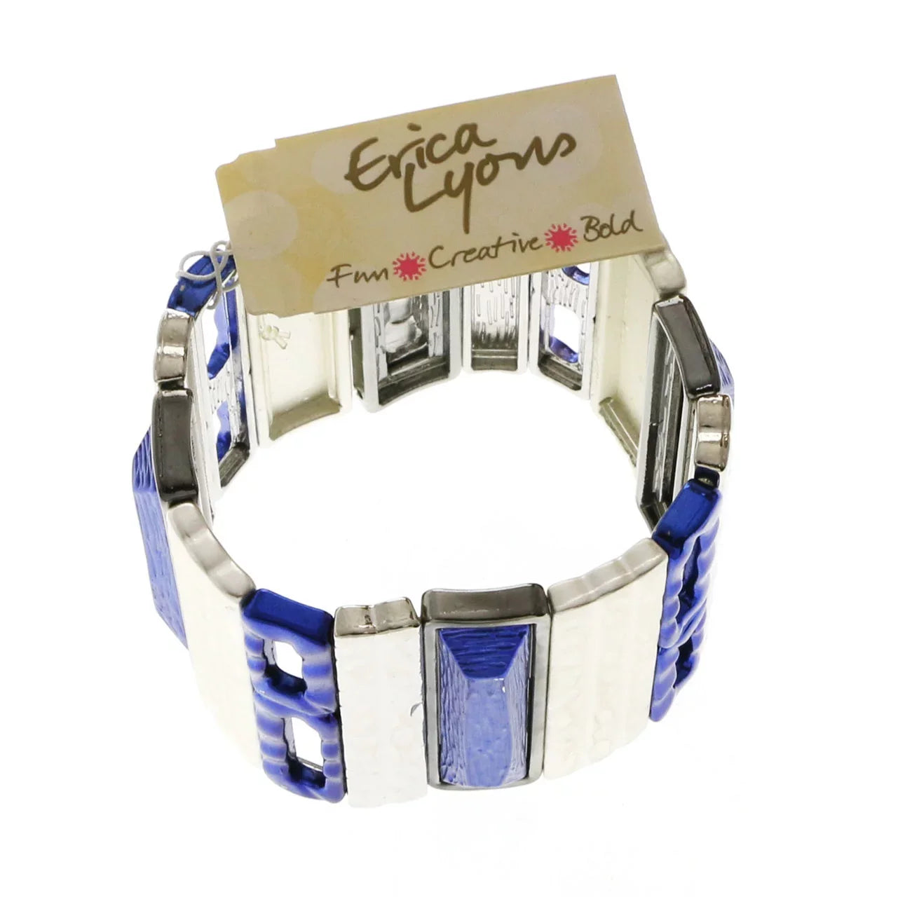 Erica Lyons Designer Sizetretch-Bracelet Sizeilver-Tone & Blue