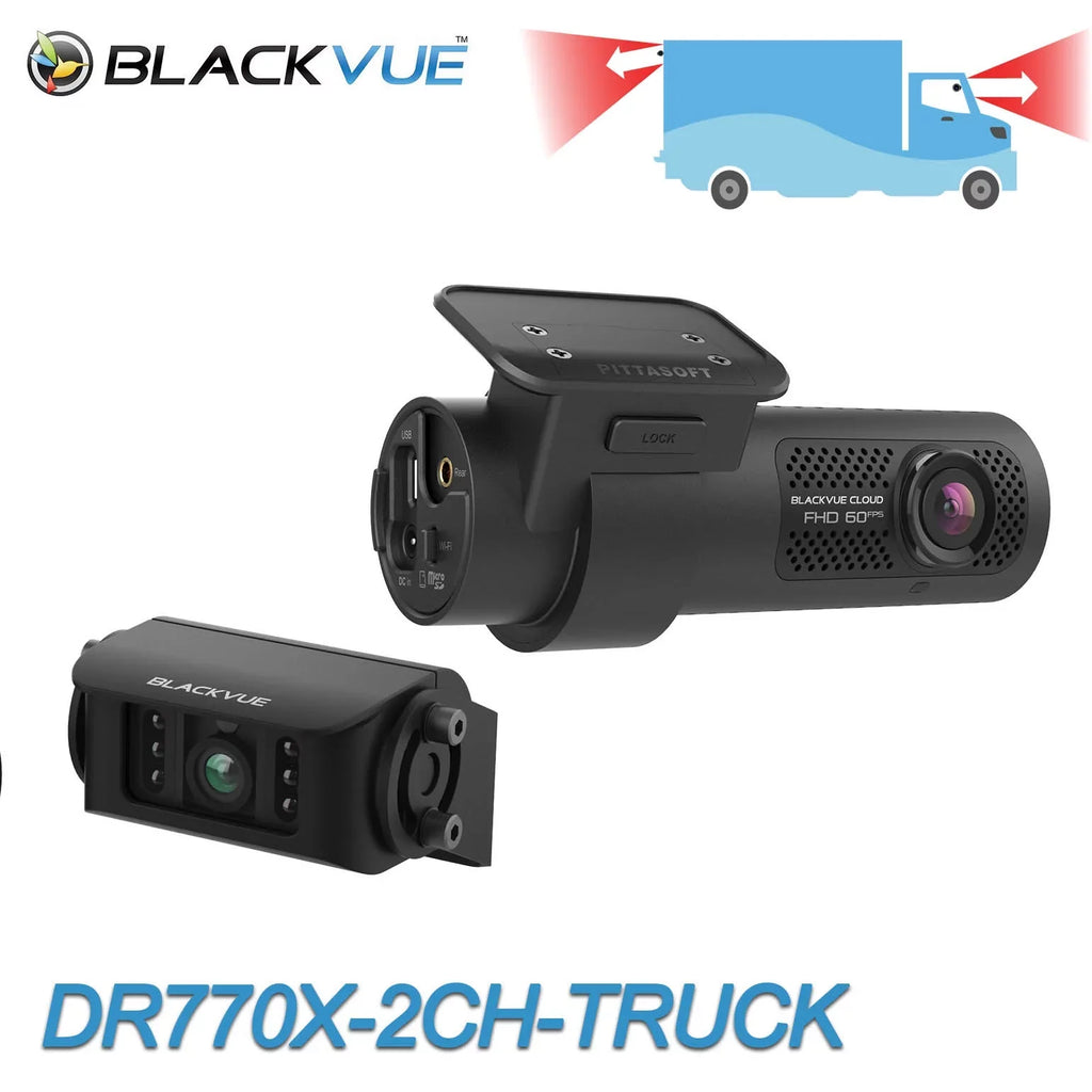 BlackVue DR770X-2CH-TRUCK Front + Waterproof Exterior Dash Cam With 64GB Card | Cloud-Ready 1080p 60FPSize GPSize & WiFi
