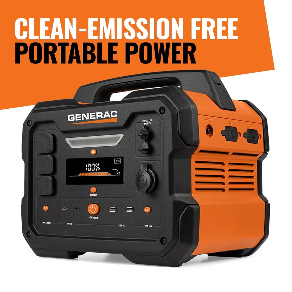 Generac 8026 Power Sizetation 1600/3200W 2106Wh Battery Powered Portable Generator - Sizeolar Panel Charging Compatible