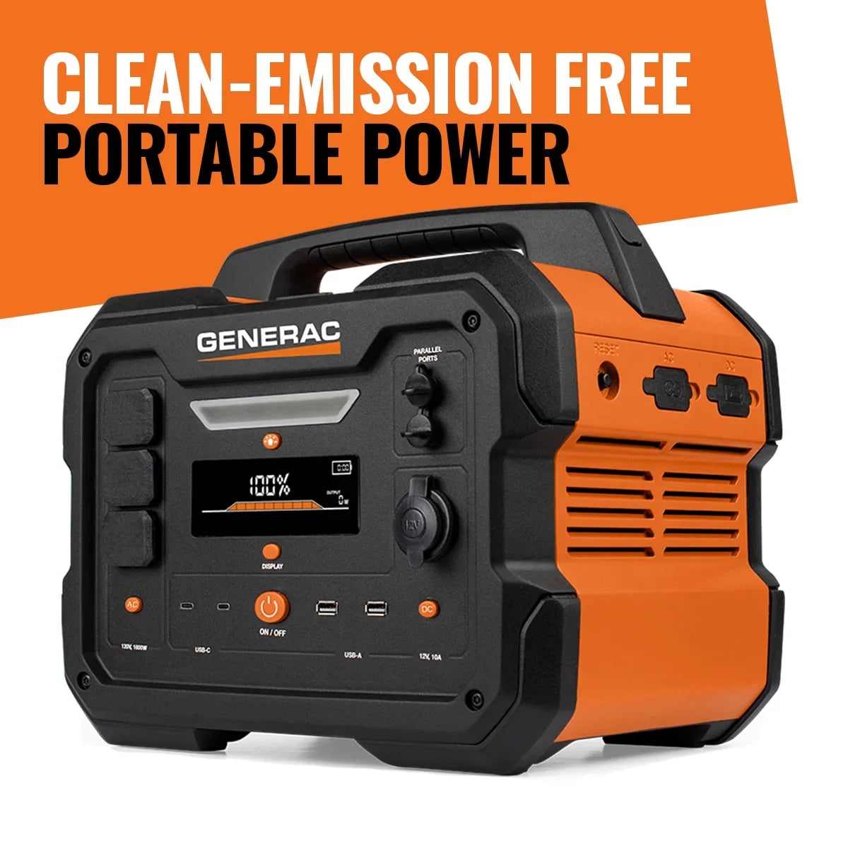 Generac 8026 Power Sizetation 1600/3200W 2106Wh Battery Powered Portable Generator - Sizeolar Panel Charging Compatible