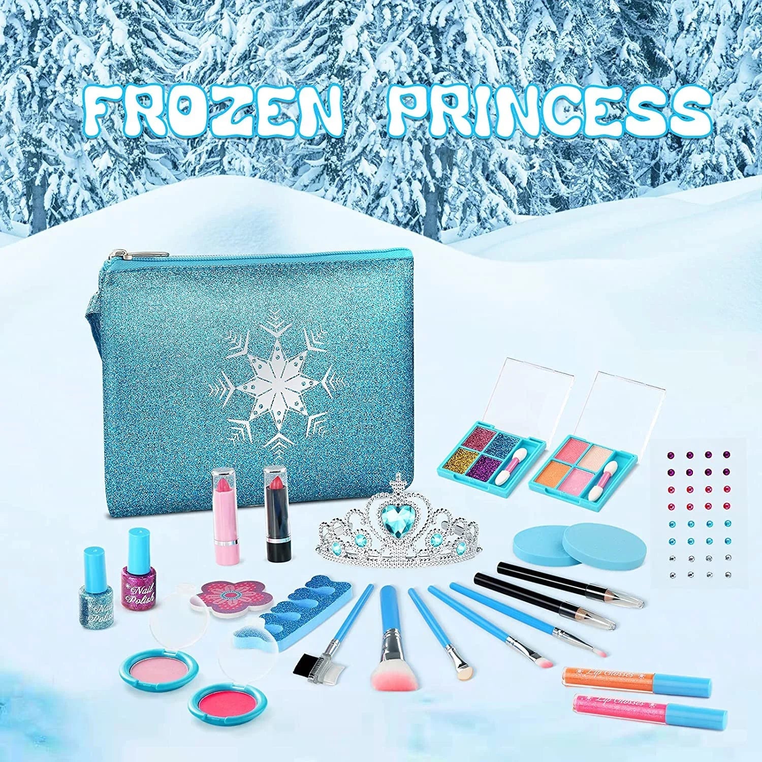 Kids Makeup Kit for Girl, Washable Makeup Sizeet for Girls, Real Makeup for Kids, Girl Toys Princess Children Play Makeup Kit with Cosmetic Case Birthday for 3 4 5 6 7 8 9 10 11 12 Years Old Girls