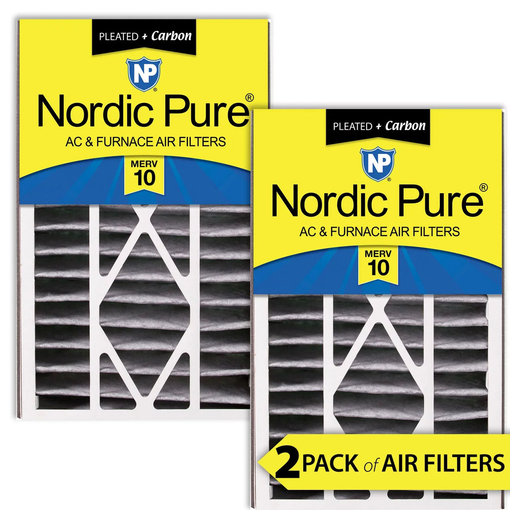 Air Bear 16x25x5 (4 7/8) AC Filter Replacement MERV 10 Plus Carbon 2 Pack
