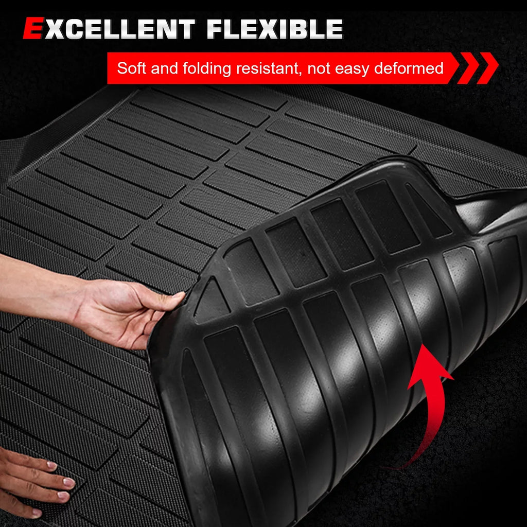 Ikon Motorsports Trunk Mat Compatible With 2018-2024 Honda Accord, Black 3D Molded Car Rear Carpets Liner Protection TPE Thermo Plastic Elastomer All Weather Boot Tray Cover Protector Pad