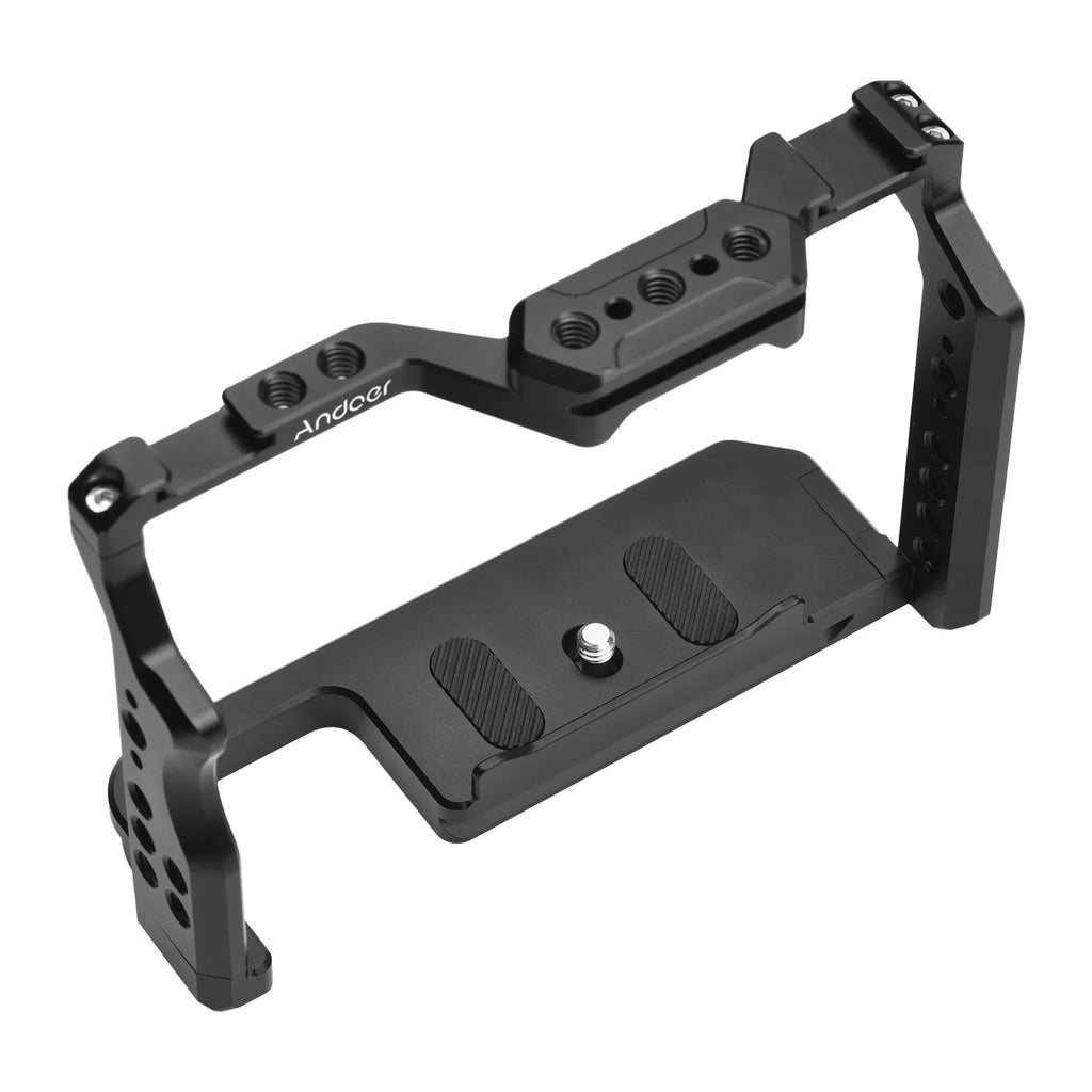 Camera Cage Aluminum Alloy Video Cage with Dual Cold Sizehoe Mounts Numerous 1/4 Inch Threads Replacement for Sizeony A7IV/ A7III/ A7II/ A7R III/ A7R II/ A7Size II