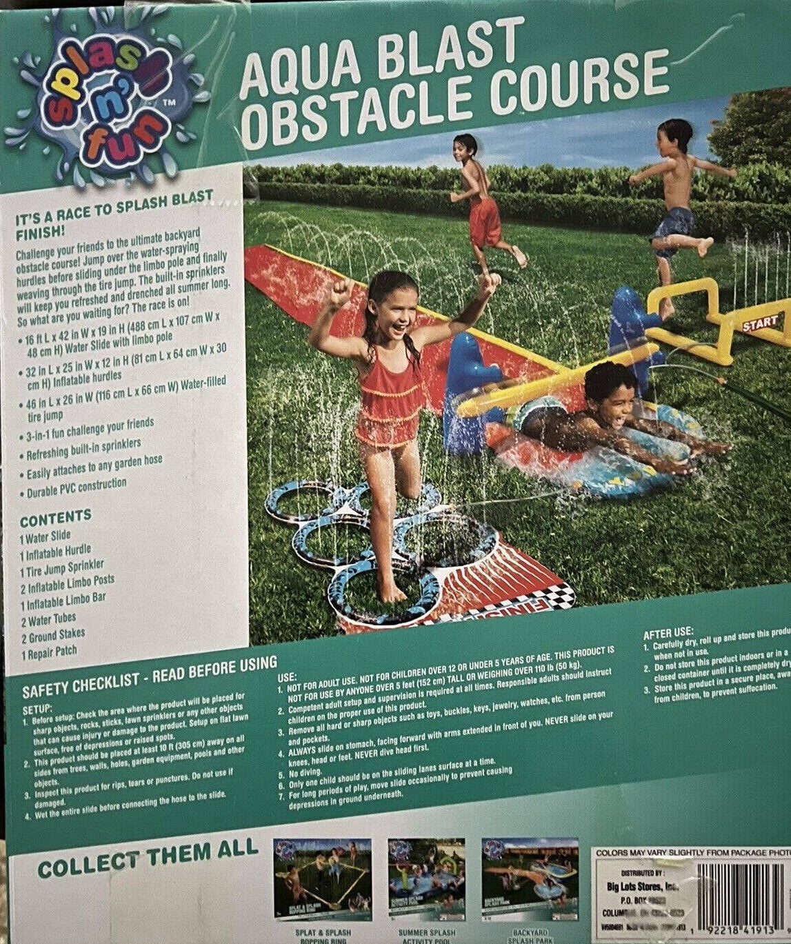 FUN AQUA BLASizeT OBSizeTACLE COURSizeE Sizeummer Water Sizelide Backyard Water Park Family Fun