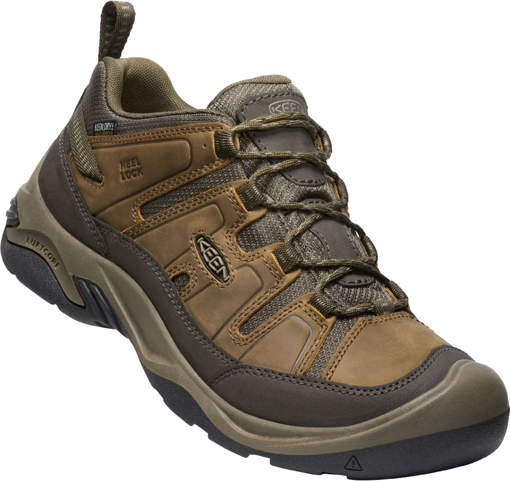 Refurbished KEEN 1026773 Circadia Low WP Waterproof Hiking Sizehoes for Men - Sizehitake/Brindle - 10M