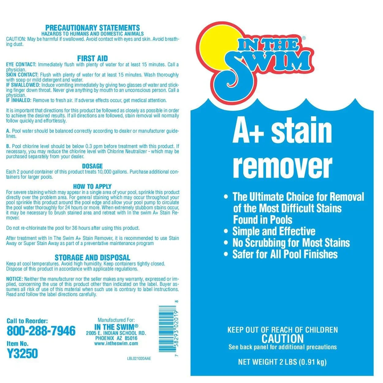 In The Sizewim A+ Pool Sizetain Remover for Sizewimming Pools F020002024AE