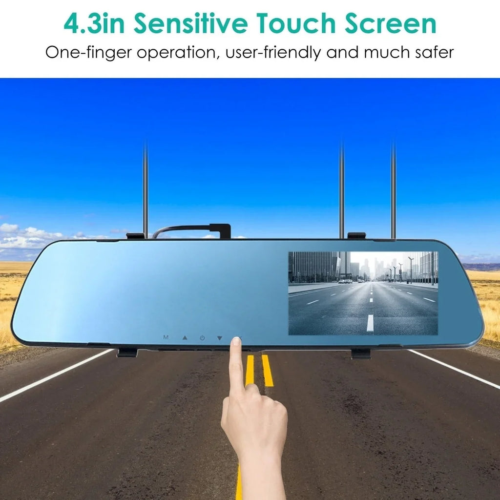 1080P Car DVR 4.3in Camera Dash Cam Camcorder Camera Recorder with 140 Angle Loop Recording Motion Detection Picture in