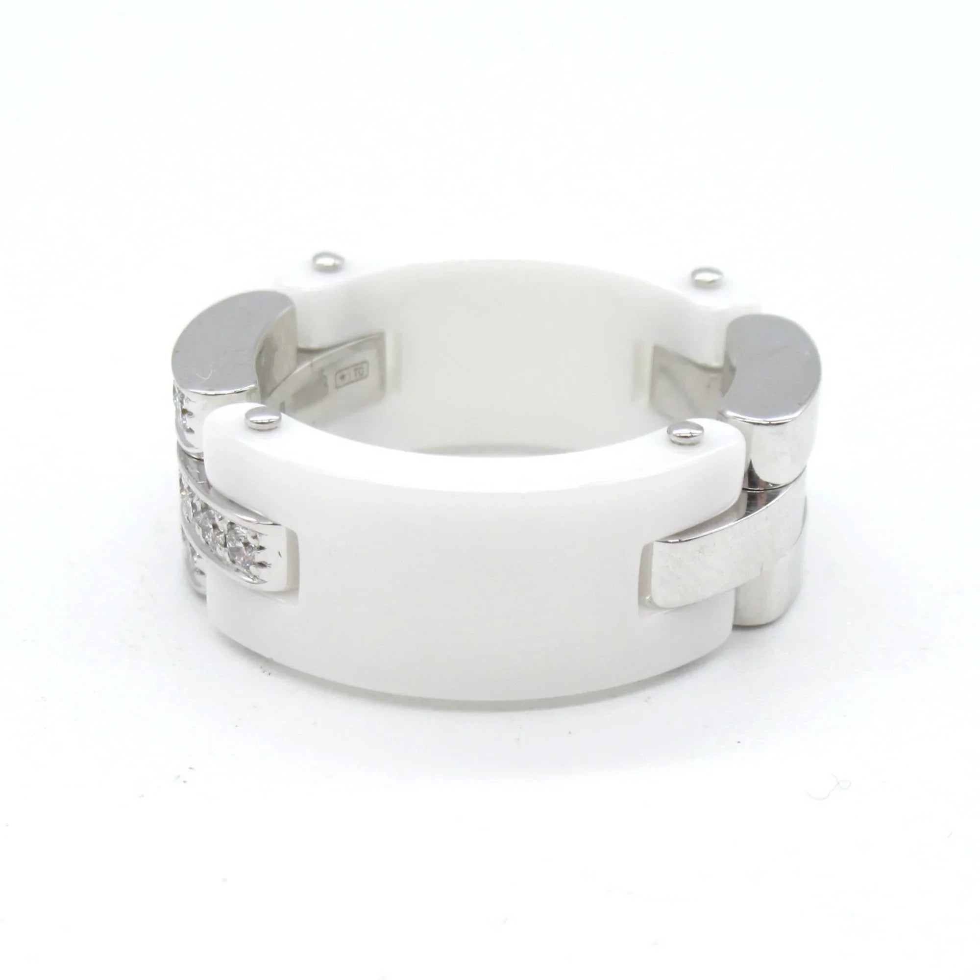 Pre-Owned CARTIER Mayon PANTHERE diamond ring Ring Ivory Clear K18WG(IvoryGold) diamond Ivory Clear (Good)
