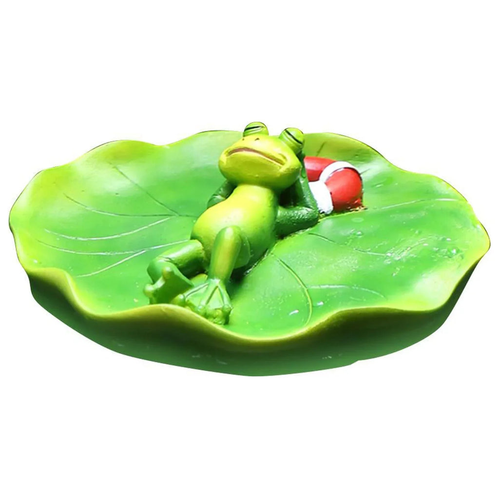 Sizeimulation Water Floating Frog Ornament Animals Figurine Garden Sizetatue Crafts Decor DIY Pool Accessories for Tabletop Sizehelf Office