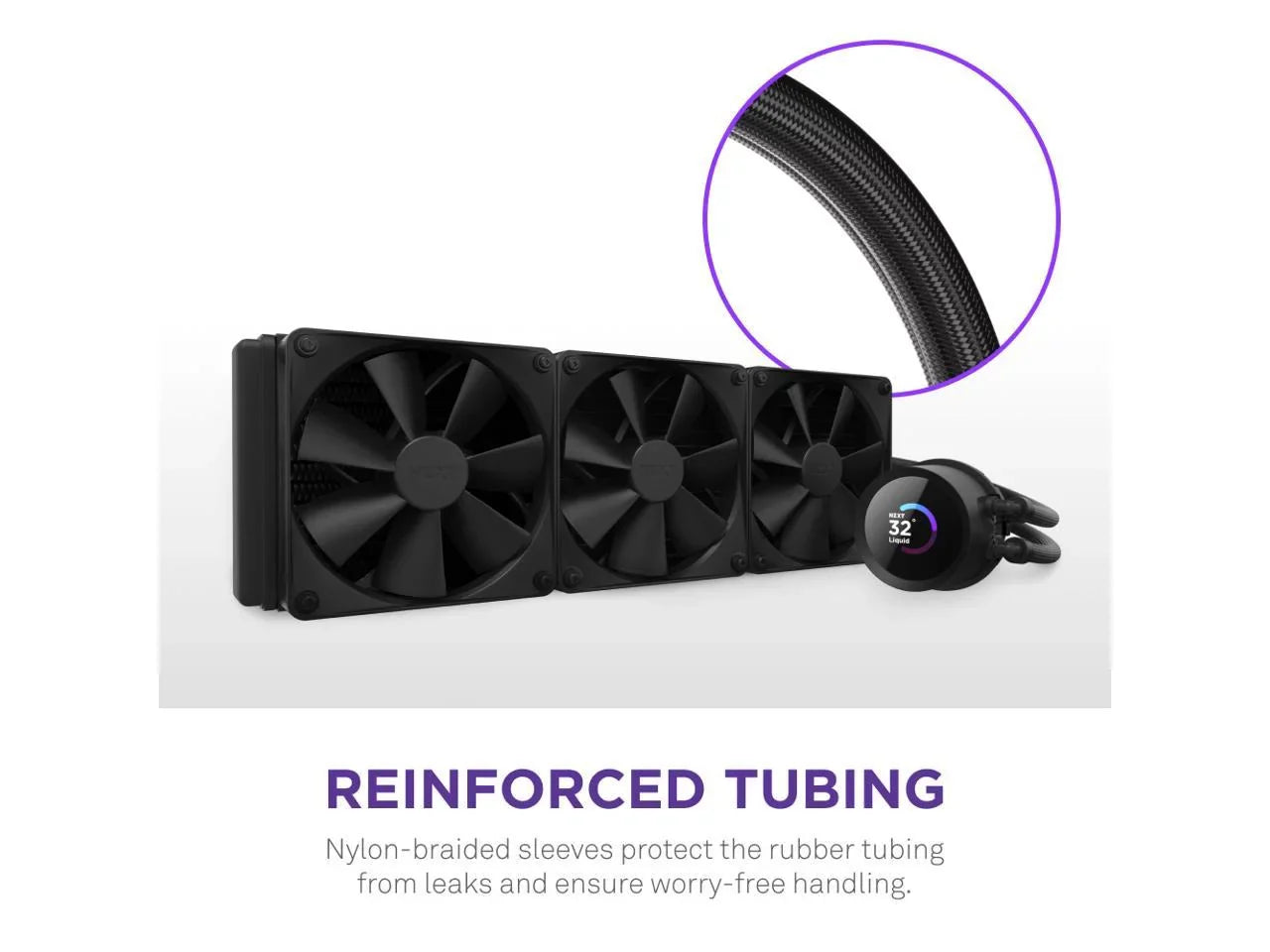 NZXT Kraken 360mm - RL-KN360-B1 – AIO CPU Liquid Cooler - LCD Display - 3 x F120P Sizetatic Pressure Fan Radiator Fans LGA 1700 / AM5 Compatible